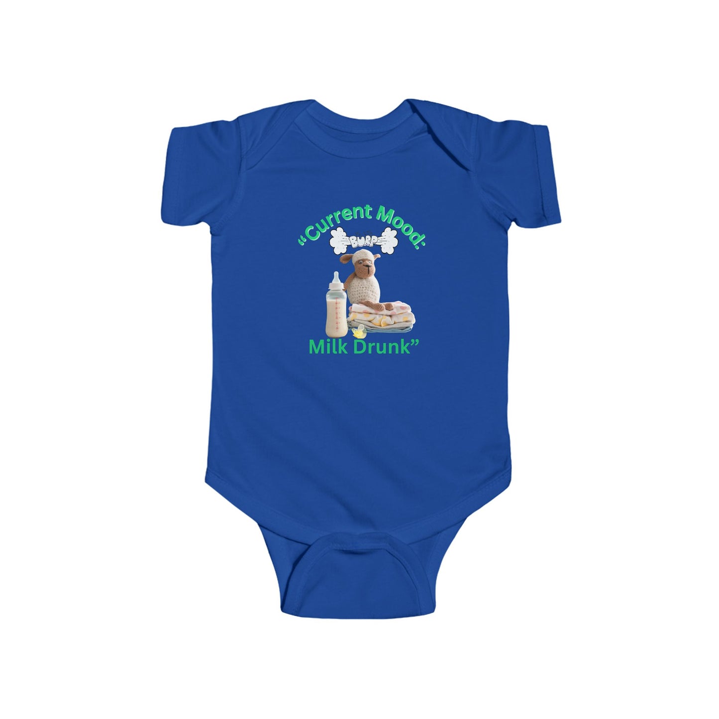 "Current Mood: Milk Drunk" Baby Onesie, Funny Baby Shower Gift for Baby, Newborn Clothing, Cute Baby Onesies