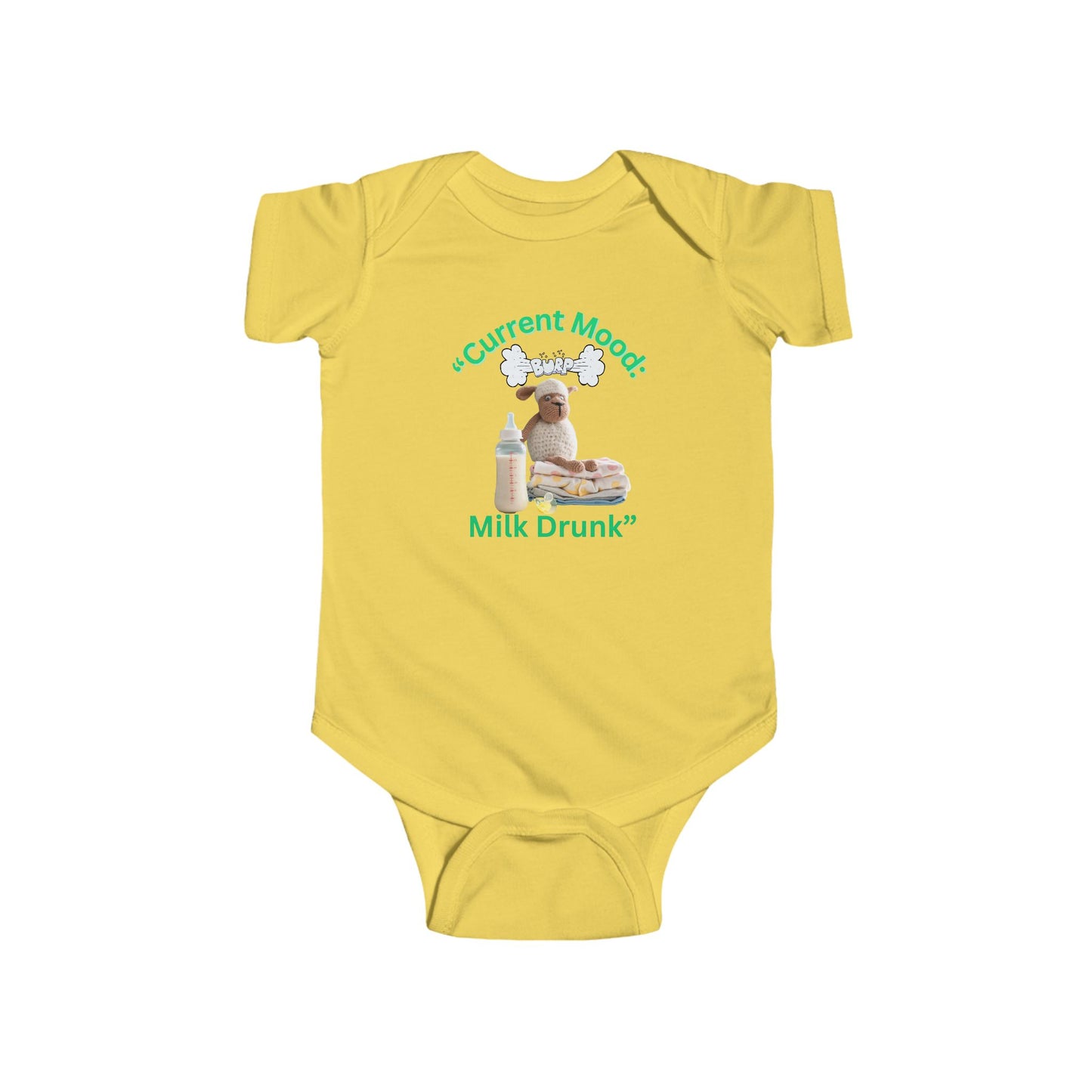 "Current Mood: Milk Drunk" Baby Onesie, Funny Baby Shower Gift for Baby, Newborn Clothing, Cute Baby Onesies