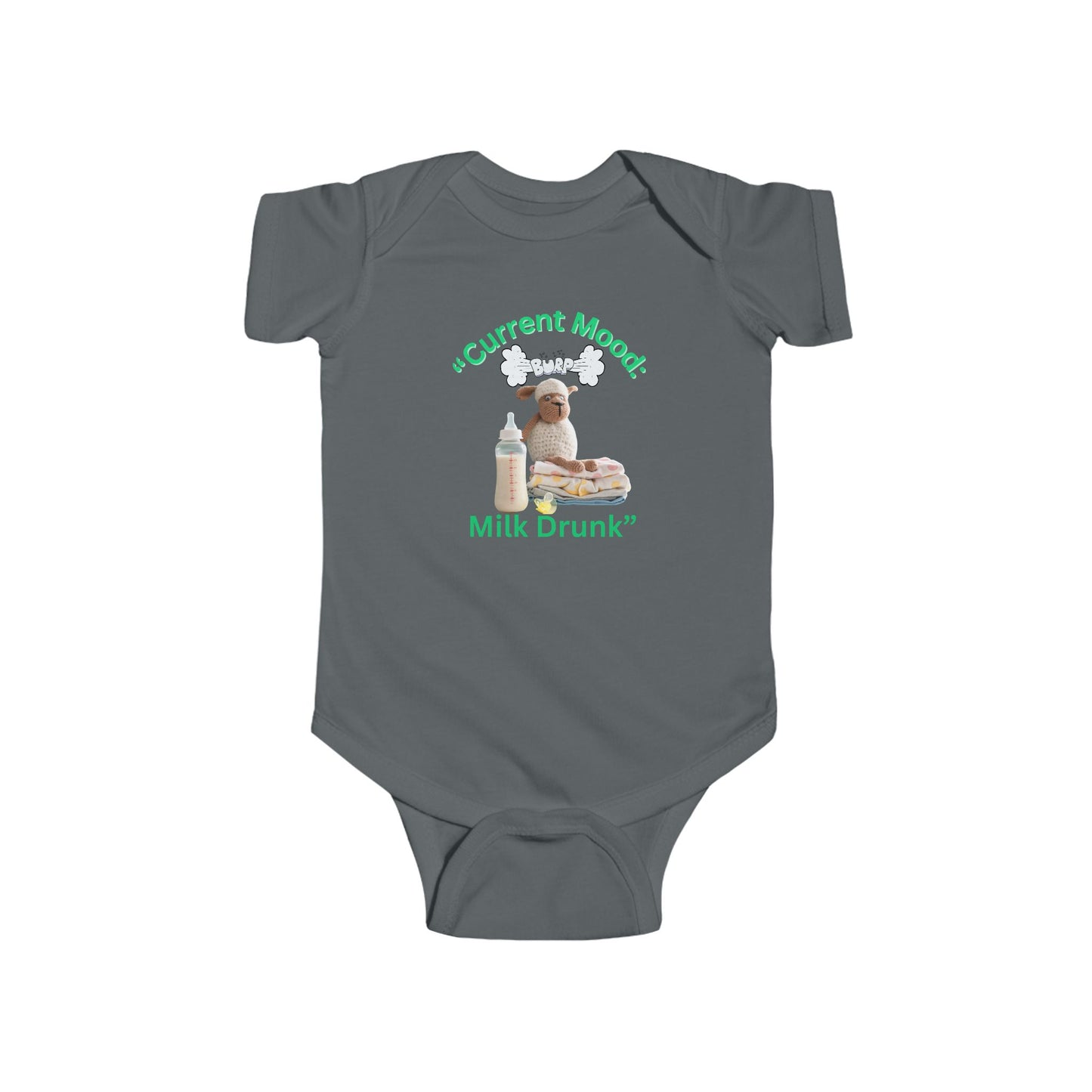 "Current Mood: Milk Drunk" Baby Onesie, Funny Baby Shower Gift for Baby, Newborn Clothing, Cute Baby Onesies