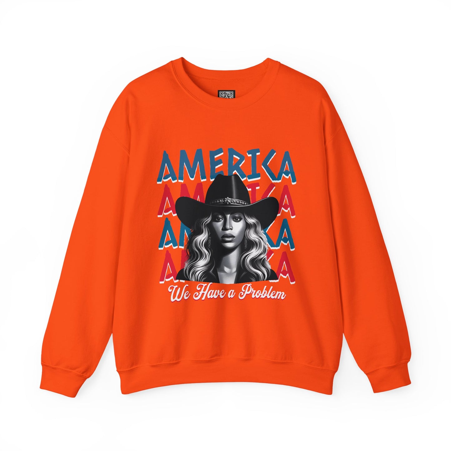 America Graphic Crewneck Sweatshirt, Beyonce America We Have a Problem, Fan Merchandise for Beyonce, Unisex Gildan Sweatshirts