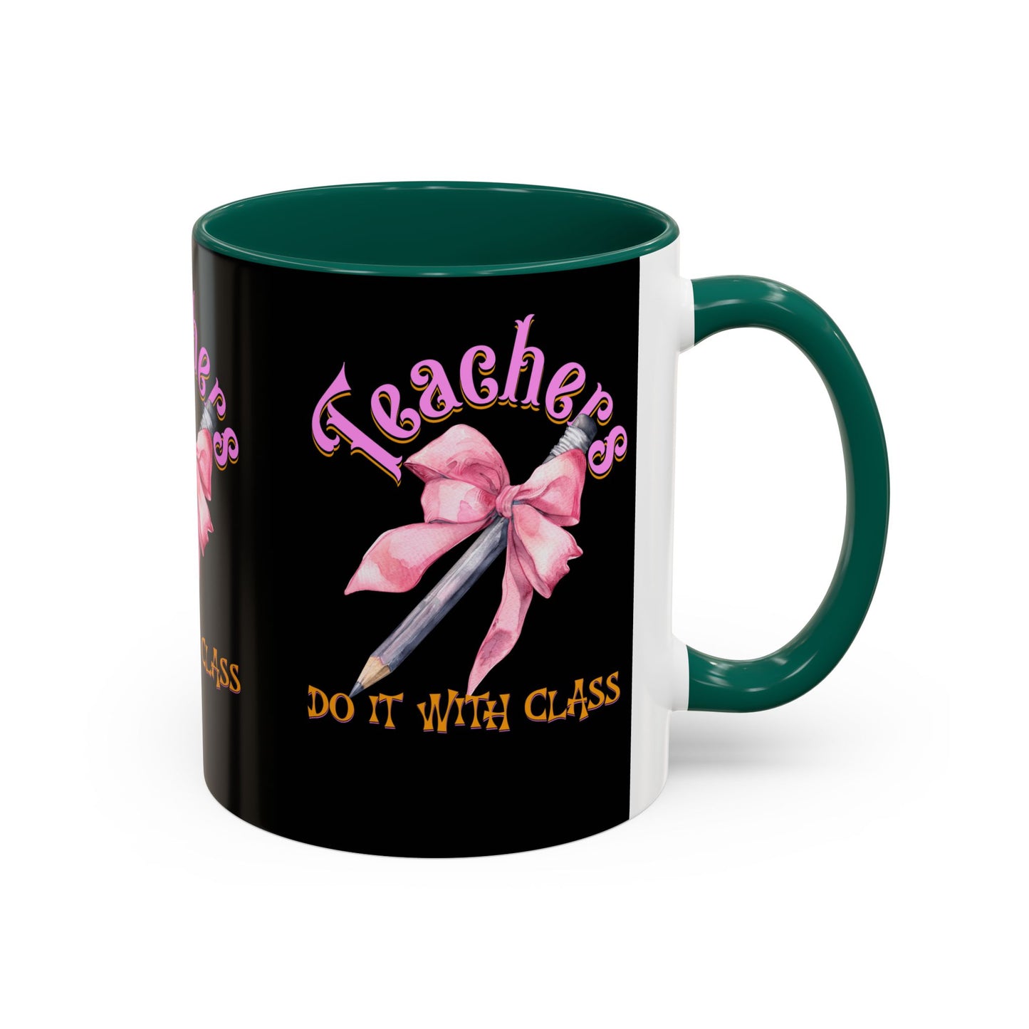 Colorful Mugs (11oz, 15oz), Teacher Appreciation Gift, Cute Gift for Teachers, Coffee Mug for Teachers, Coquette Bow Coffee Mug