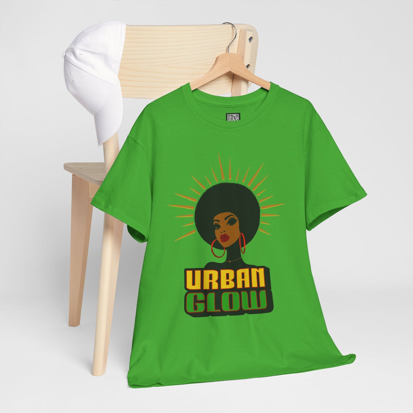 Urban Glow Unisex Heavy Cotton Tee - Afrocentric Streetwear T-Shirt for Her, Juneteenth Casual Wear, Melanin T-Shirts for Women