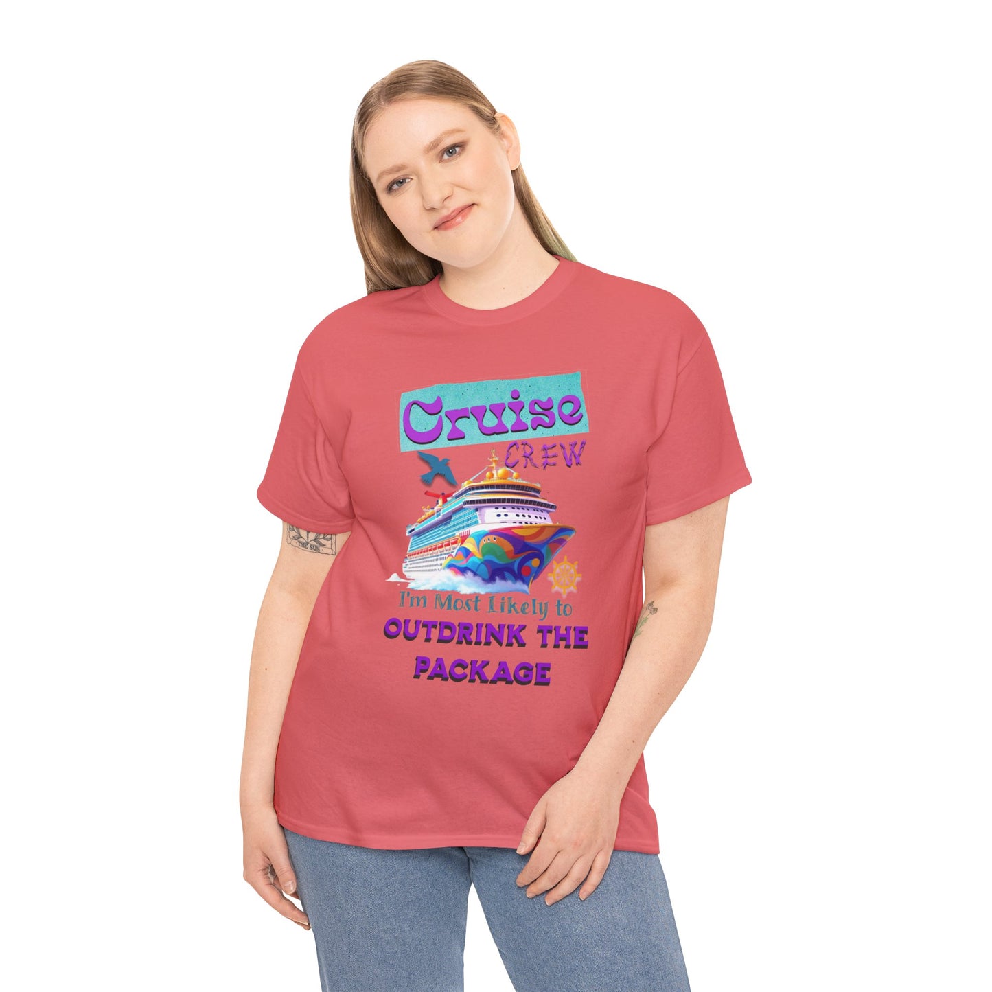 Cruise Crew Outdrink Package Tee | Fun Vacation T-Shirt | Perfect for Summer, Group Trips, Gifts, Drink Package T-Shirt for Cruise