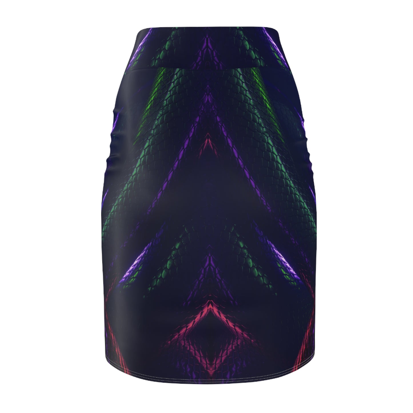 Neon Snake Print Women's Pencil Skirt