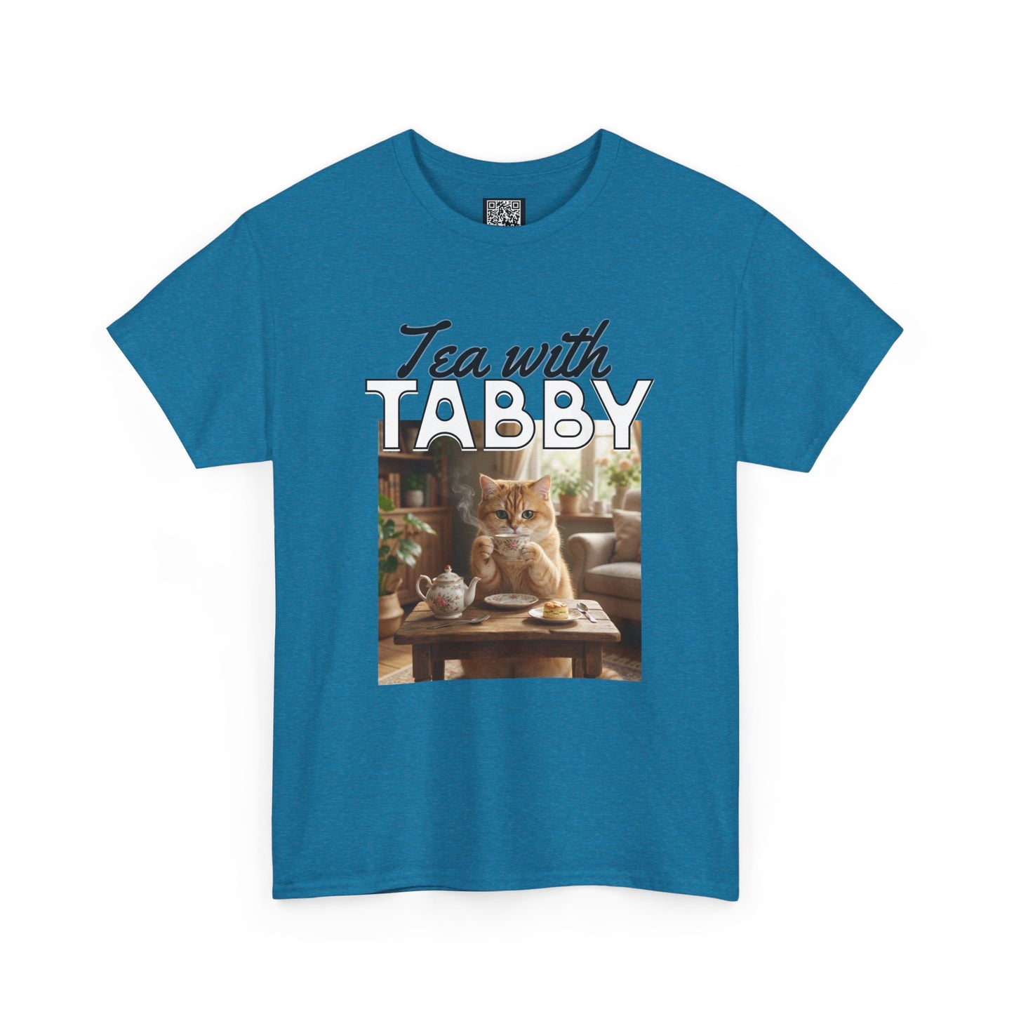 Personalized Tea with Tabby T-Shirt — Custom Cozy Cat Graphic Tee
