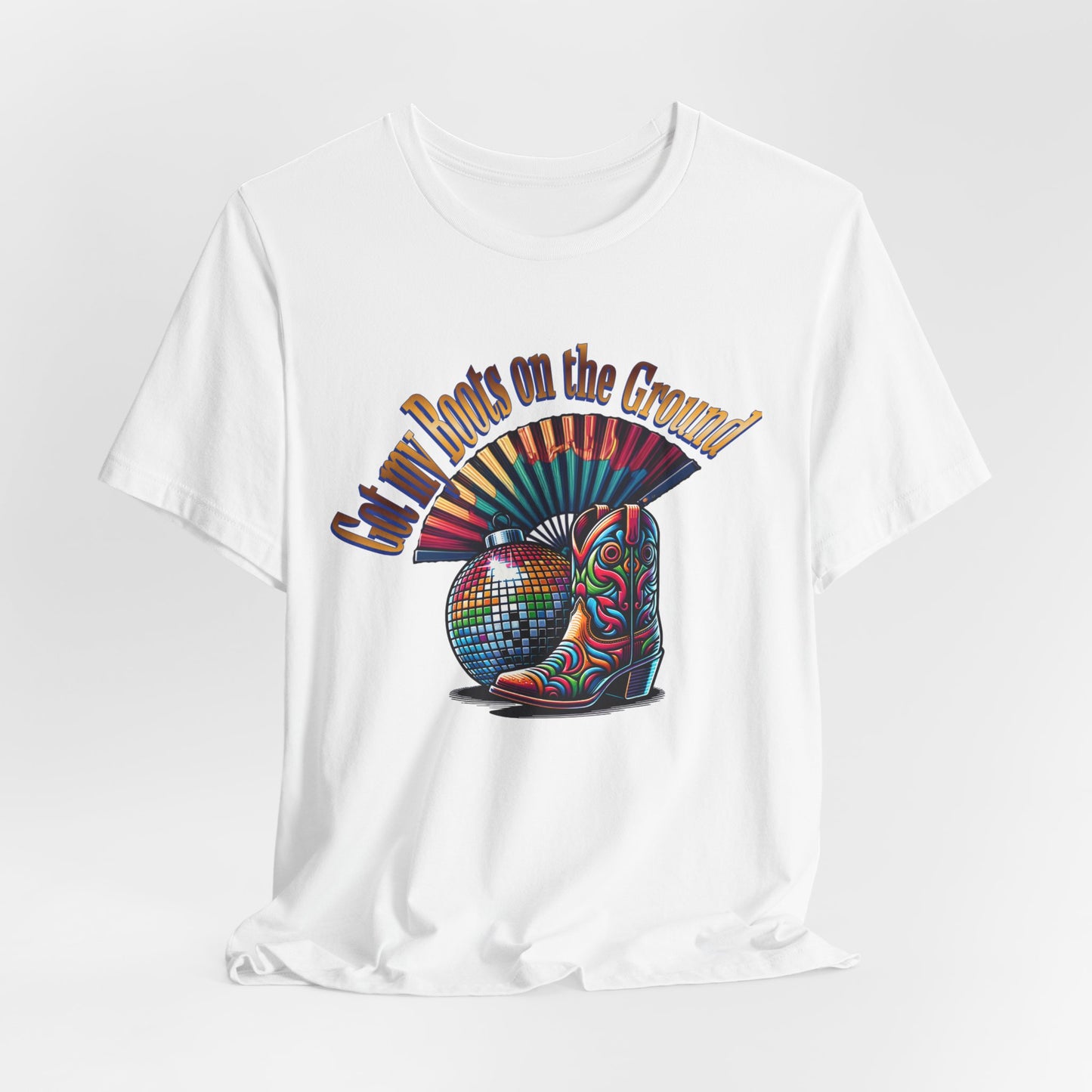 Boots on the Ground Groove Tee, Disco Ball Unisex Jersey Tee - Fun Tee for Latest Dance Crave Boots on the Ground Music Lovers