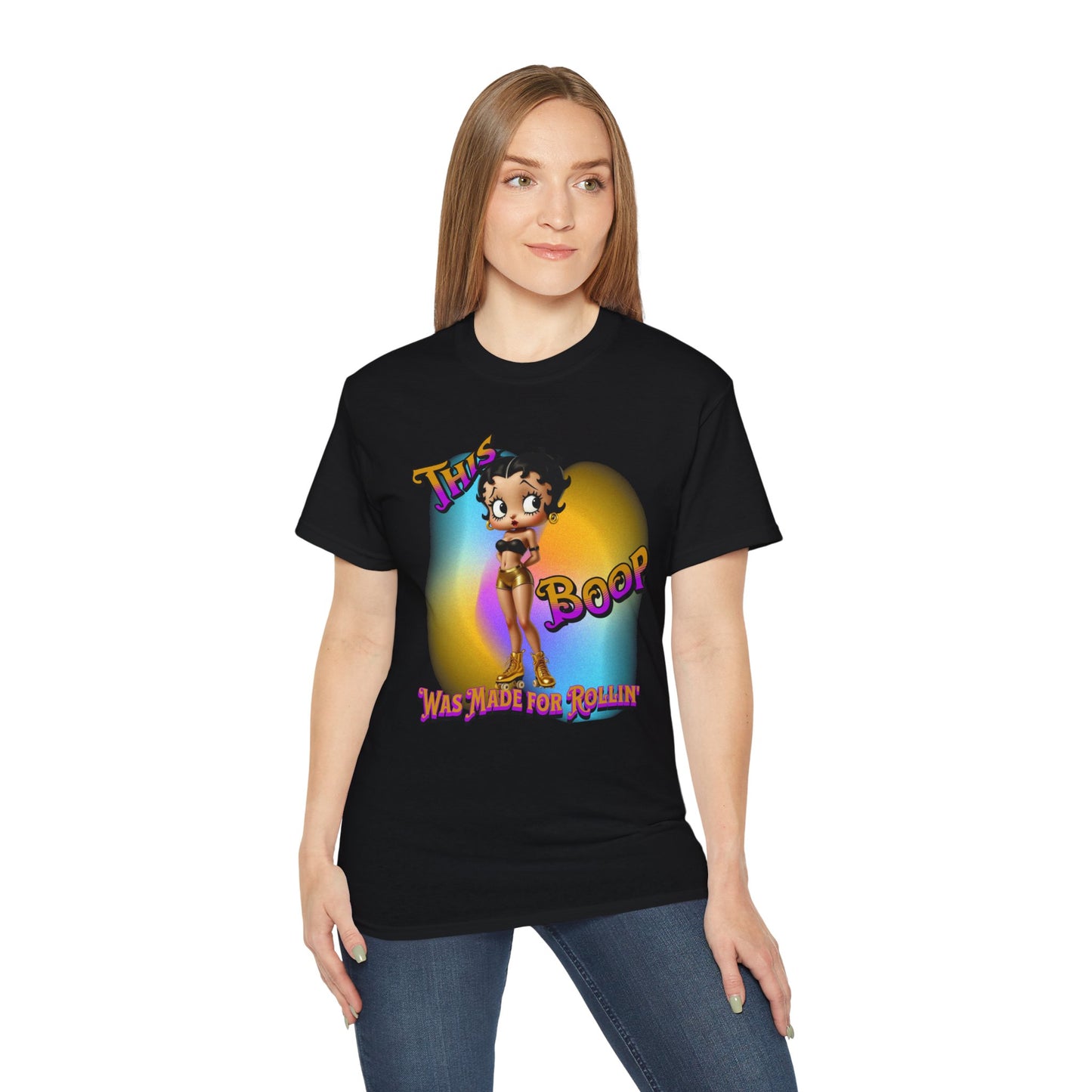Retro Betty Boop Cartoon Tee, Fun Skater Themed T-Shirt, Vintage Skater Girl Shirt, Casual Wear, Betty Boop Design, Perfect Gift for Skater Fans