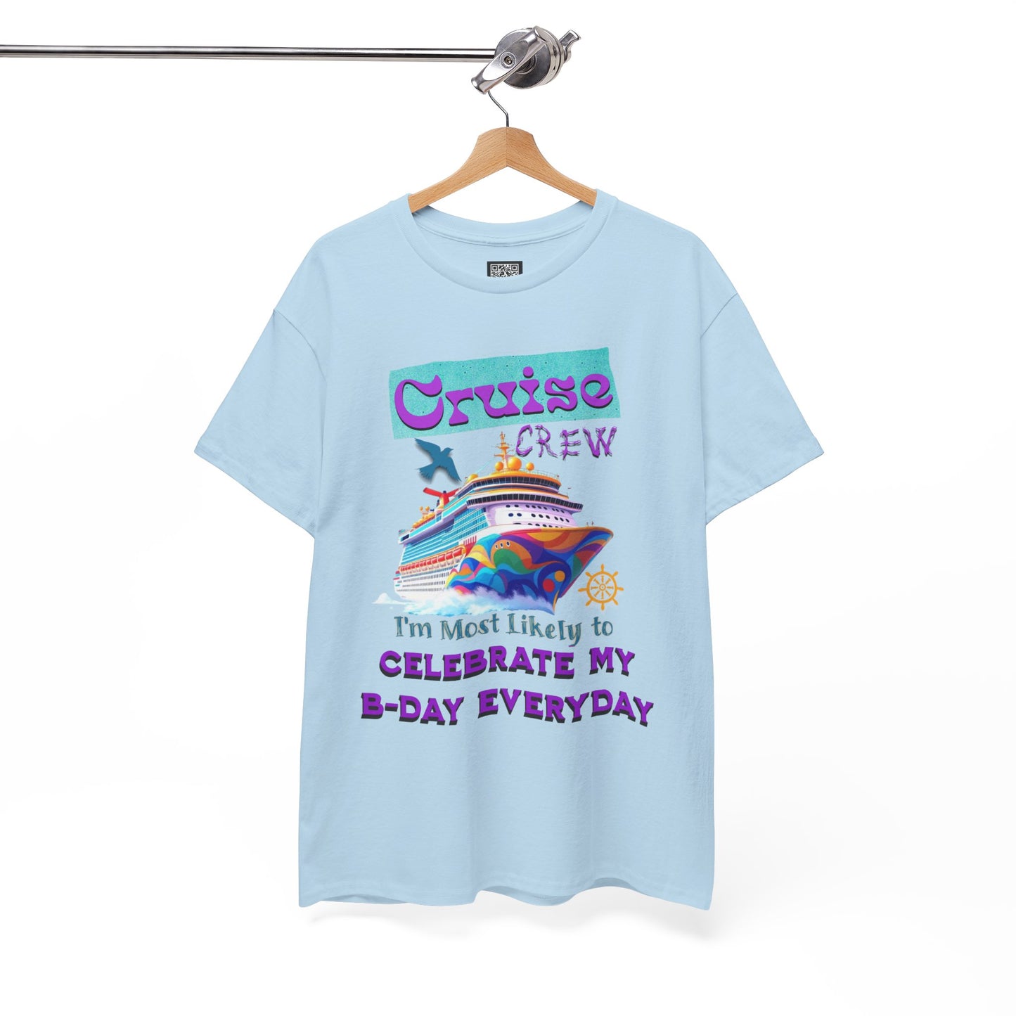 Cruise Crew Birthday Tee, Unisex Cotton T-Shirt, Vacation Apparel, Party Outfit, Gift for Travelers, Fun Cruise Wear, Cruise Birthday T-Shirt
