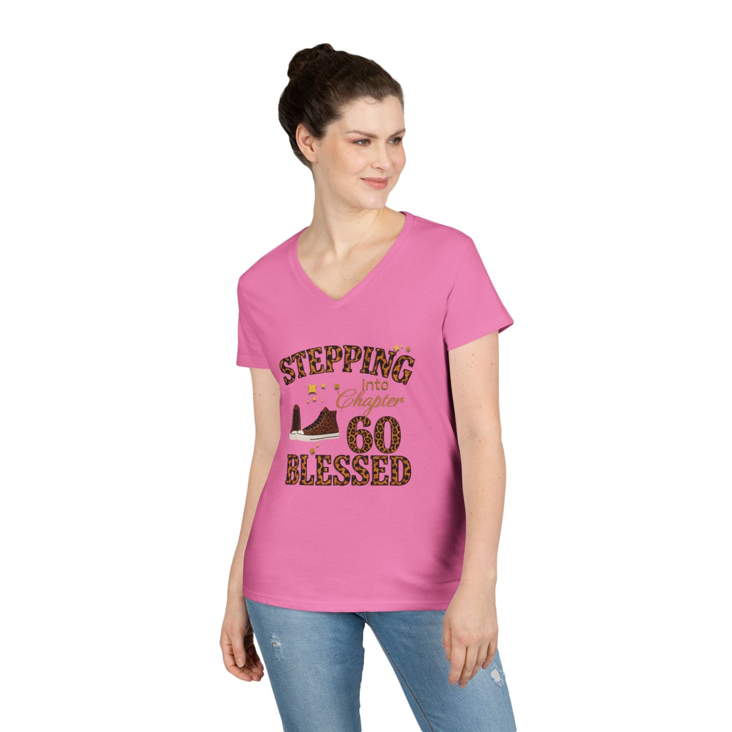 Stepping into Chapter 60 Blessed V-Neck Tee