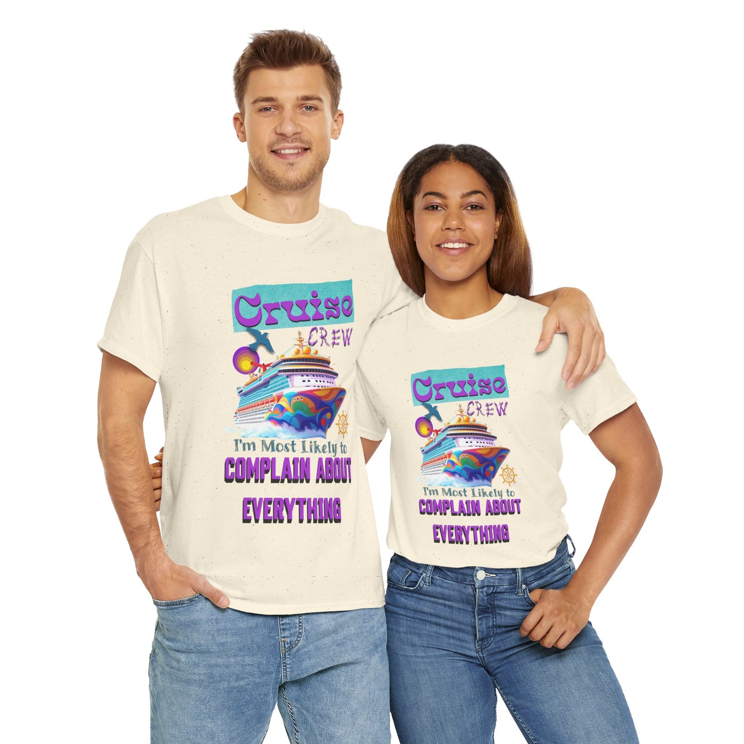Cruise Crew Unisex Heavy Cotton Tee - Fun Travel T-Shirt for Vacations, Family Cruises, Summer Adventures, Gift for Cruise Travelers,