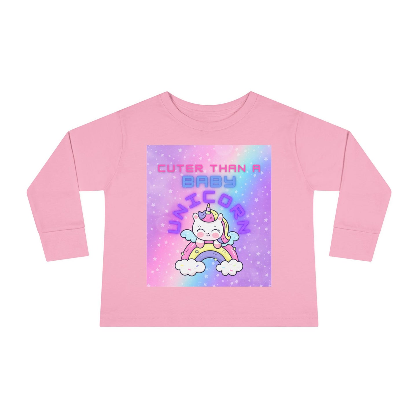 Cuter Than a Unicorn Toddler Long Sleeve Tee, Cute Birthday Gifts for Toddlers,
