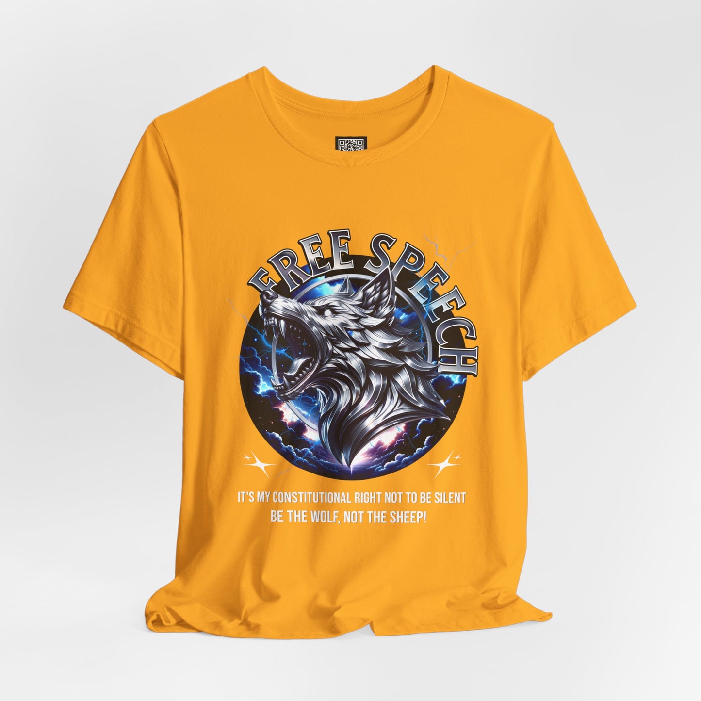 Free Speech Wolf Graphic Tee | Unisex Jersey Short Sleeve Shirt, Statement T-Shirt, Gift for Advocates, Activism Apparel, No Kings Protest