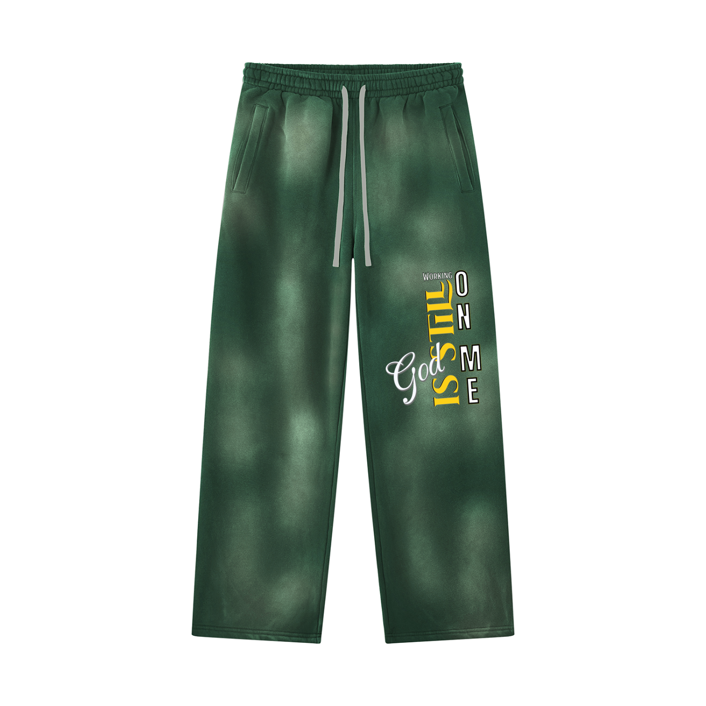 Unisex God's Working on Me Sunfade Wide Leg Fleece Sweatpants – Vintage Washed