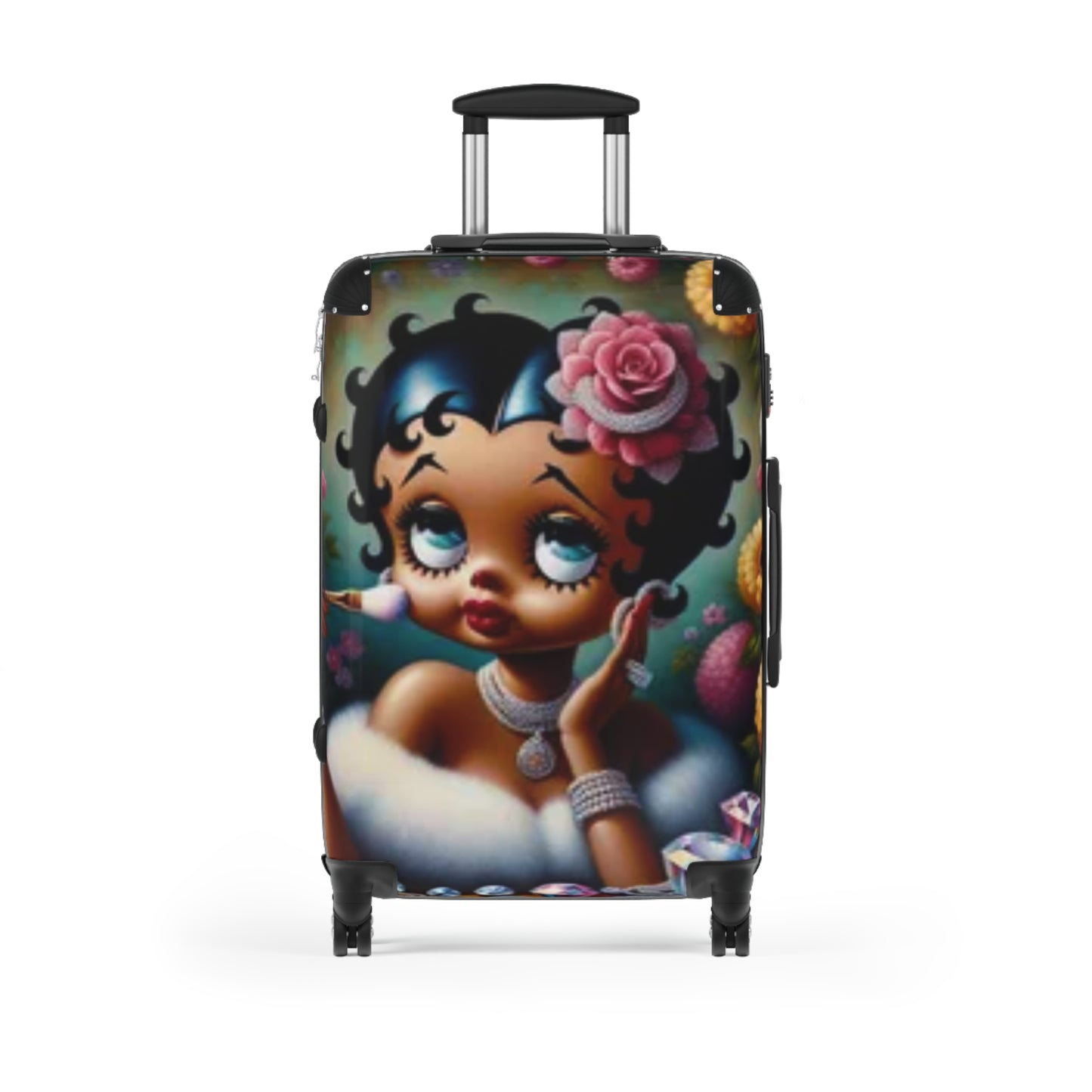Vintage Style Suitcase with Betty Boop Design, Travel Luggage, Retro Carry-On, Gift for a Stylish Traveler, Unique Jetsetter Suitcase