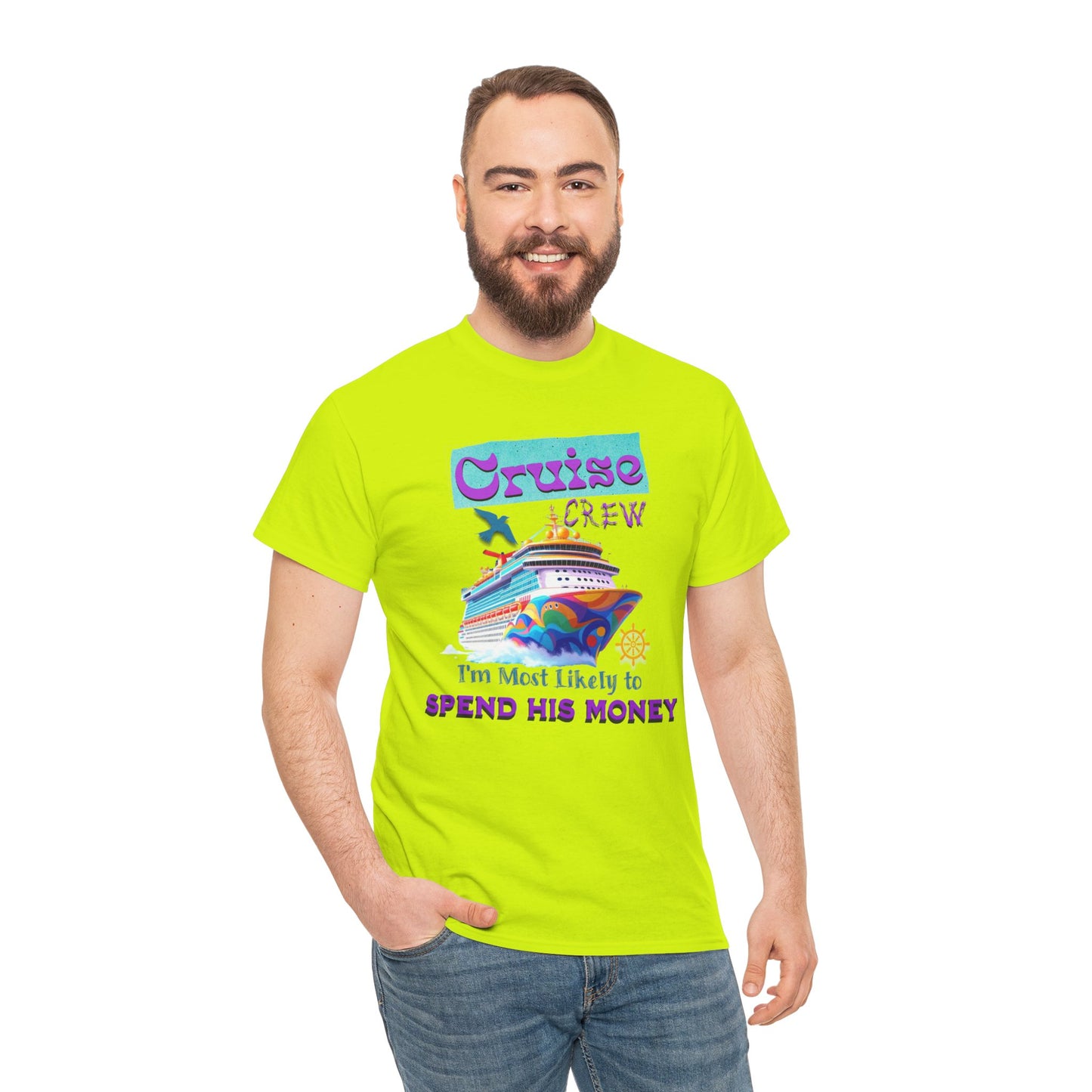 Funny Cruise Crew Tee, Vacation T-Shirt, Gift for Cruise Lovers, Vacation Humor Apparel, Travel Enthusiast Shirt, Spend His Money Tee