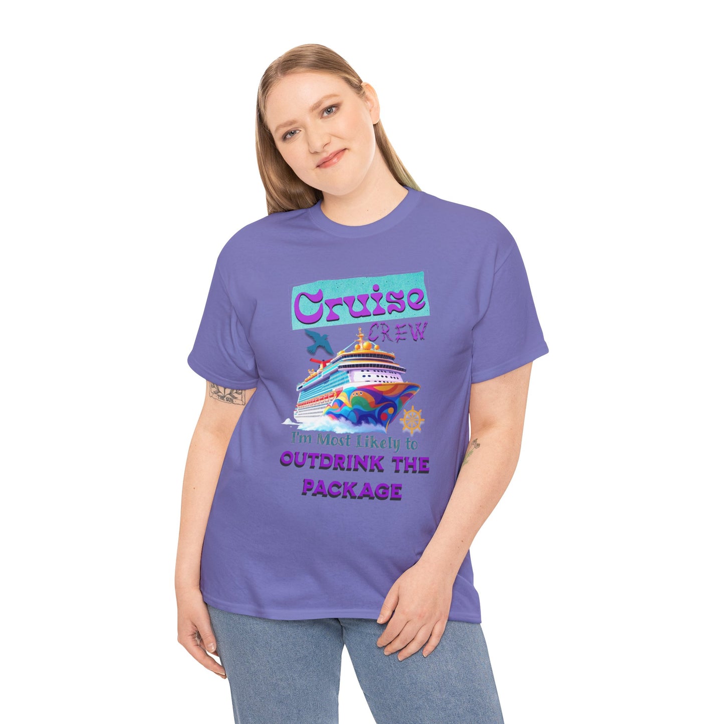Cruise Crew Outdrink Package Tee | Fun Vacation T-Shirt | Perfect for Summer, Group Trips, Gifts, Drink Package T-Shirt for Cruise