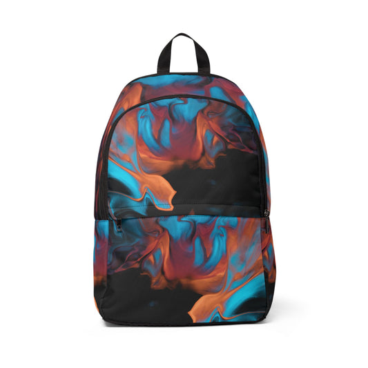 Vibrant Abstract Unisex Backpack, Stylish and Functional Colorful Marble Backpack, Black Backpack with a Marble Pattern