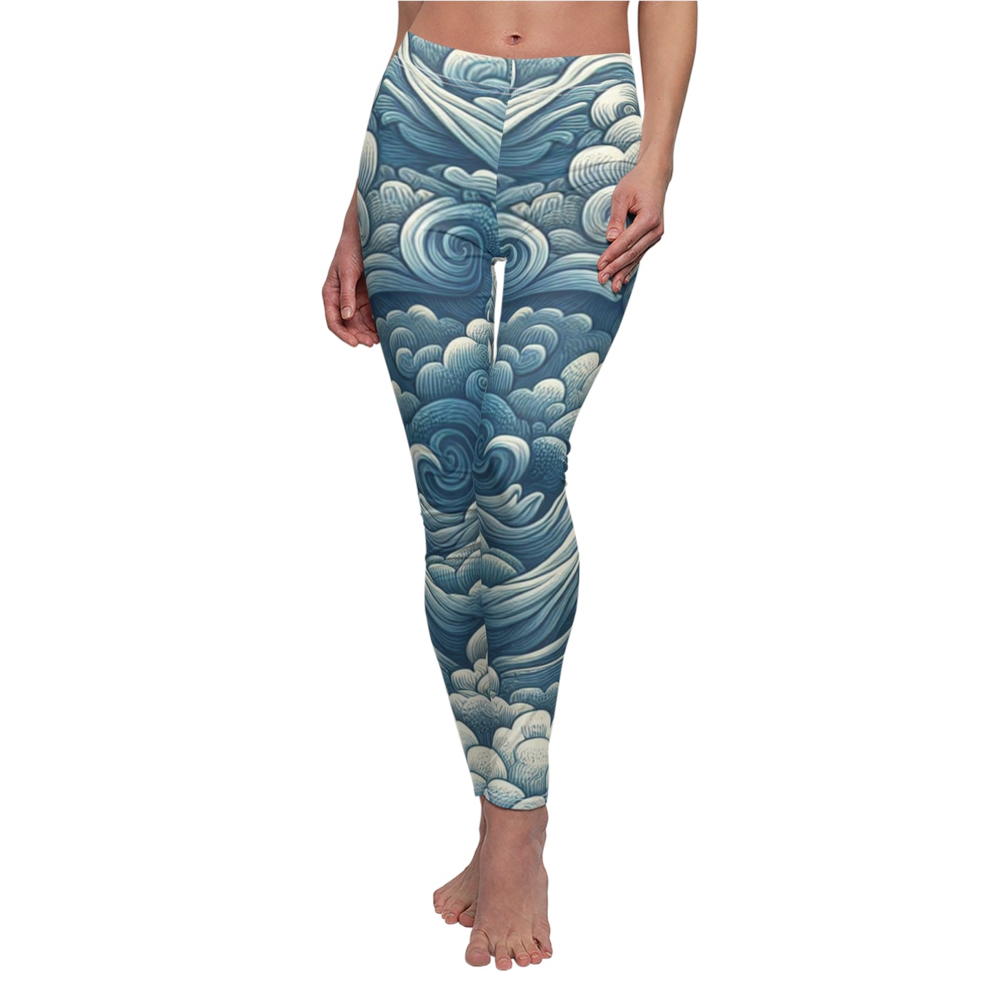 Stylish Women's Cloud Pattern Leggings, Casual Wear Leggings, Yoga Pants, Activewear, Unique Gift for Her, Cute Women Activewear