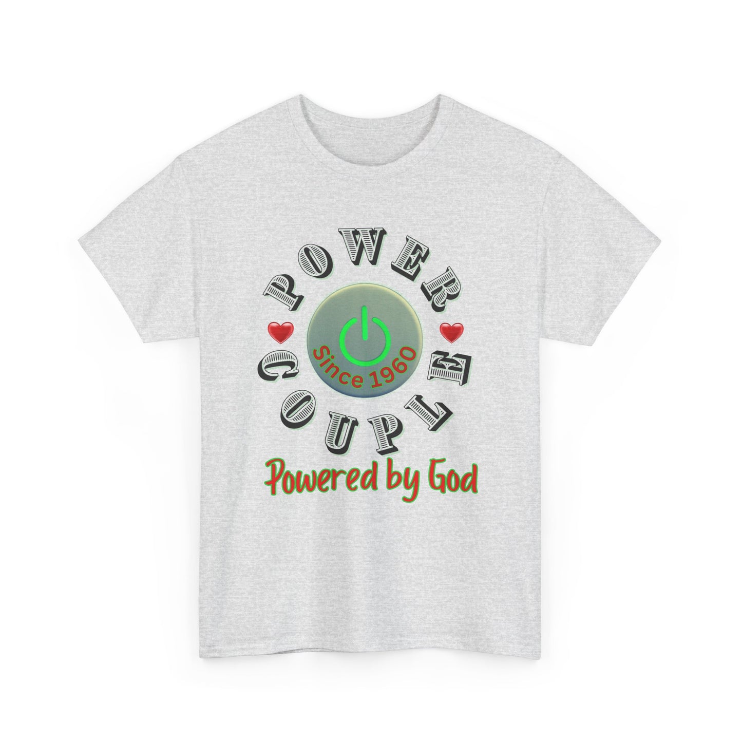 Power Couple - Powered by God T-Shirt | Anniversary Shirt for Couples Since 2011, Valentine T-shirt for Couples Unisex Heavy Cotton Tee