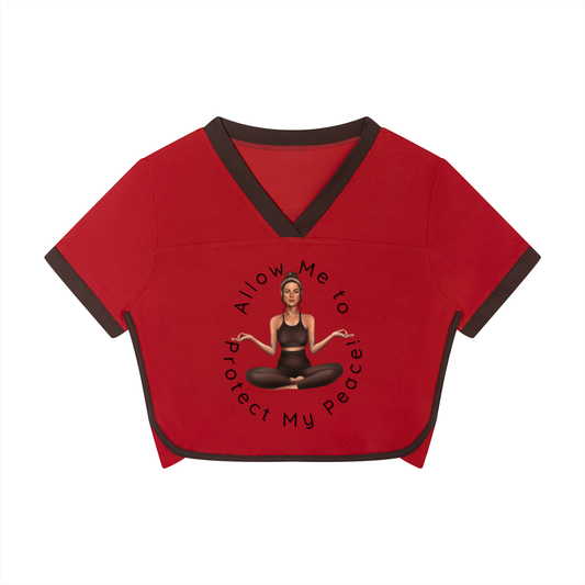 "Protect My Peace" Women's Color Block Performance Crop Tee