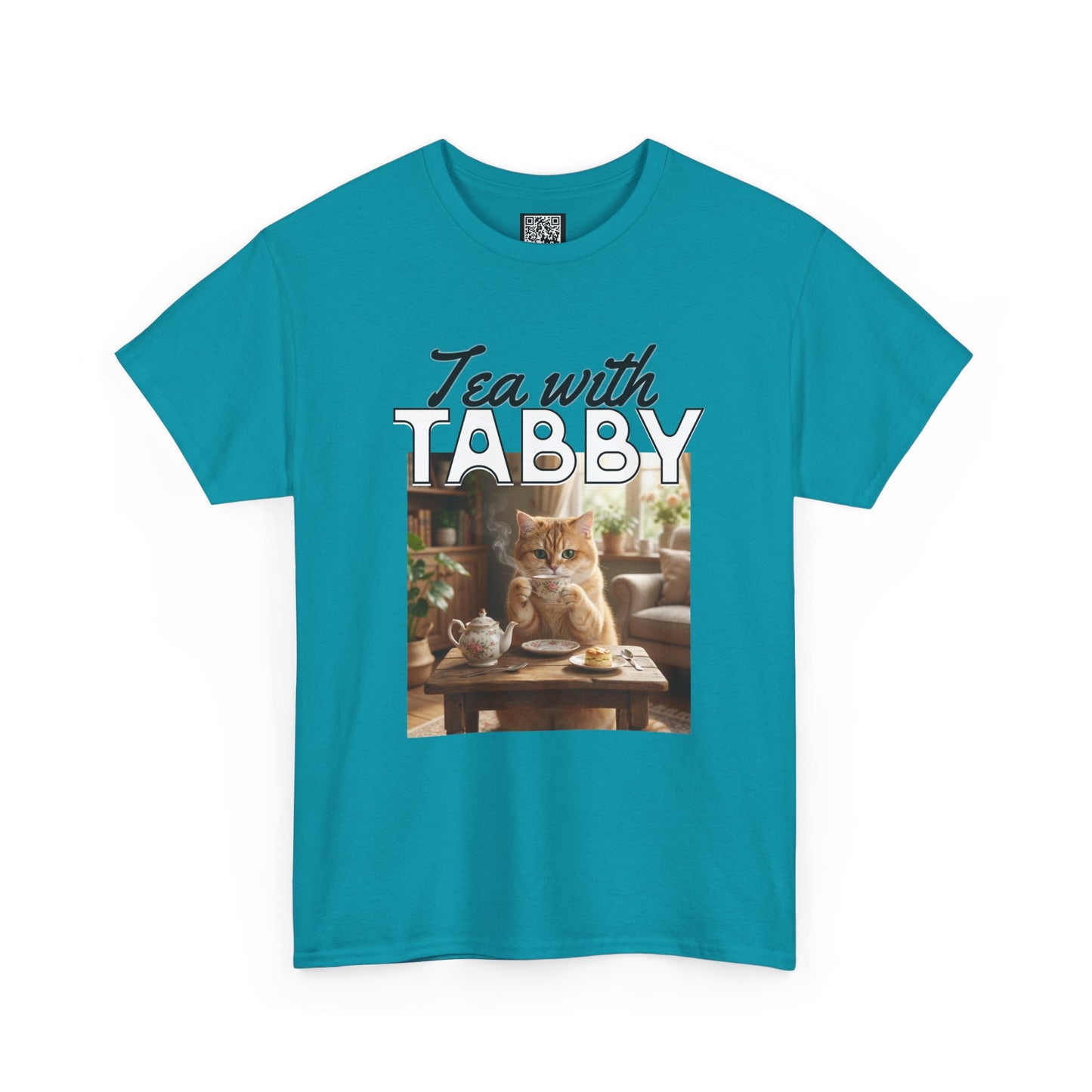Personalized Tea with Tabby T-Shirt — Custom Cozy Cat Graphic Tee