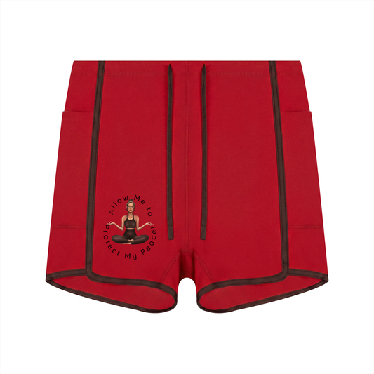 "Protect My Peace" Women's High Rise Color Block Yoga Shorts