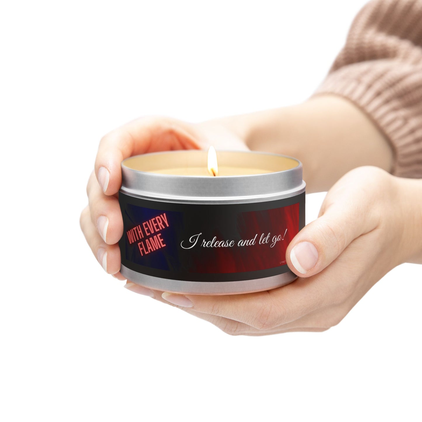 Lynette Cavalier's Tin Candles, Captivating aromas: Evergreen, Fresh Coffee, Mango Coconut, Spa Retreat, Vanilla Bean, Tin Colors: Gold, Silver, Black