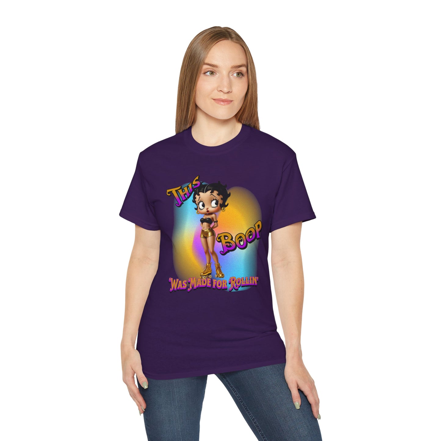 Retro Betty Boop Cartoon Tee, Fun Skater Themed T-Shirt, Vintage Skater Girl Shirt, Casual Wear, Betty Boop Design, Perfect Gift for Skater Fans