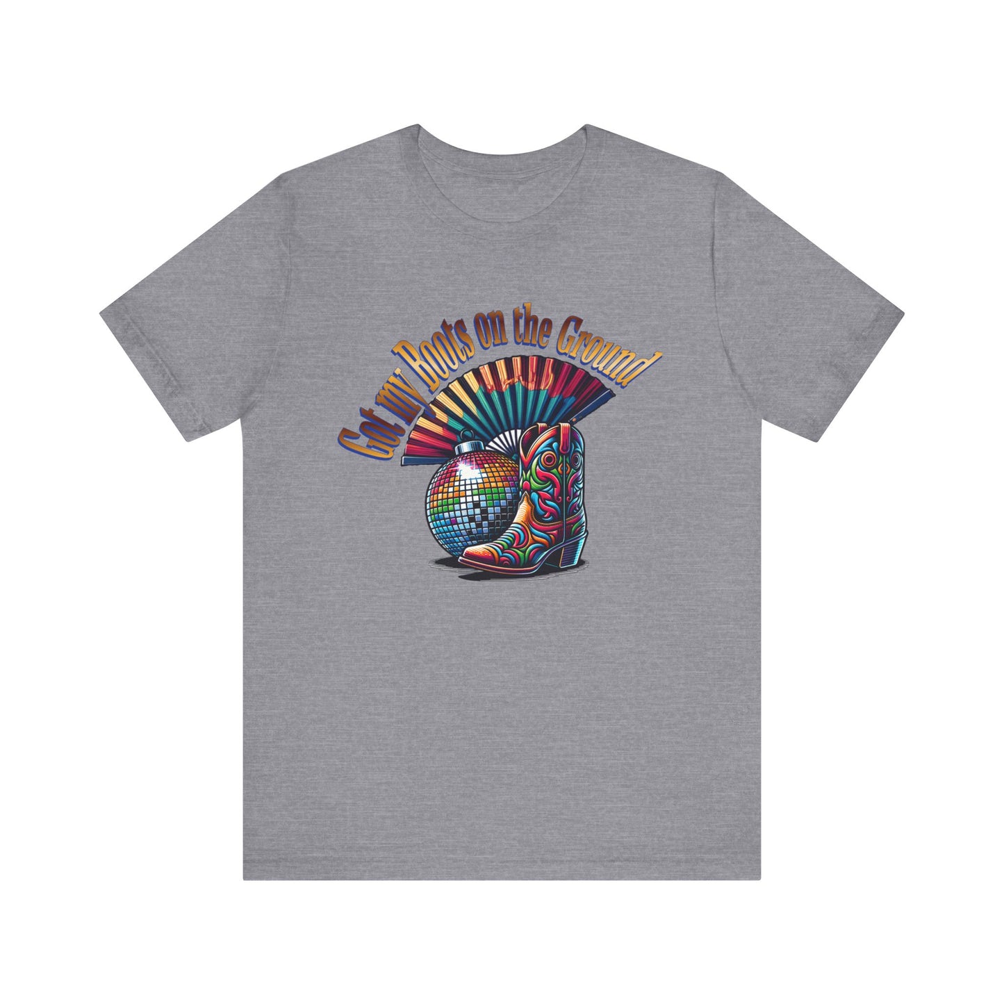 Boots on the Ground Groove Tee, Disco Ball Unisex Jersey Tee - Fun Tee for Latest Dance Crave Boots on the Ground Music Lovers