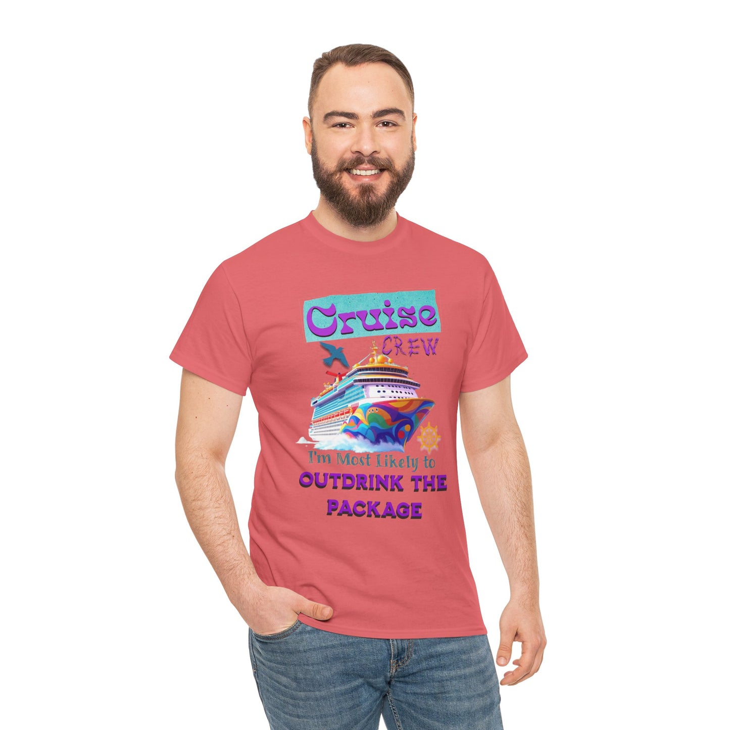 Cruise Crew Outdrink Package Tee | Fun Vacation T-Shirt | Perfect for Summer, Group Trips, Gifts, Drink Package T-Shirt for Cruise