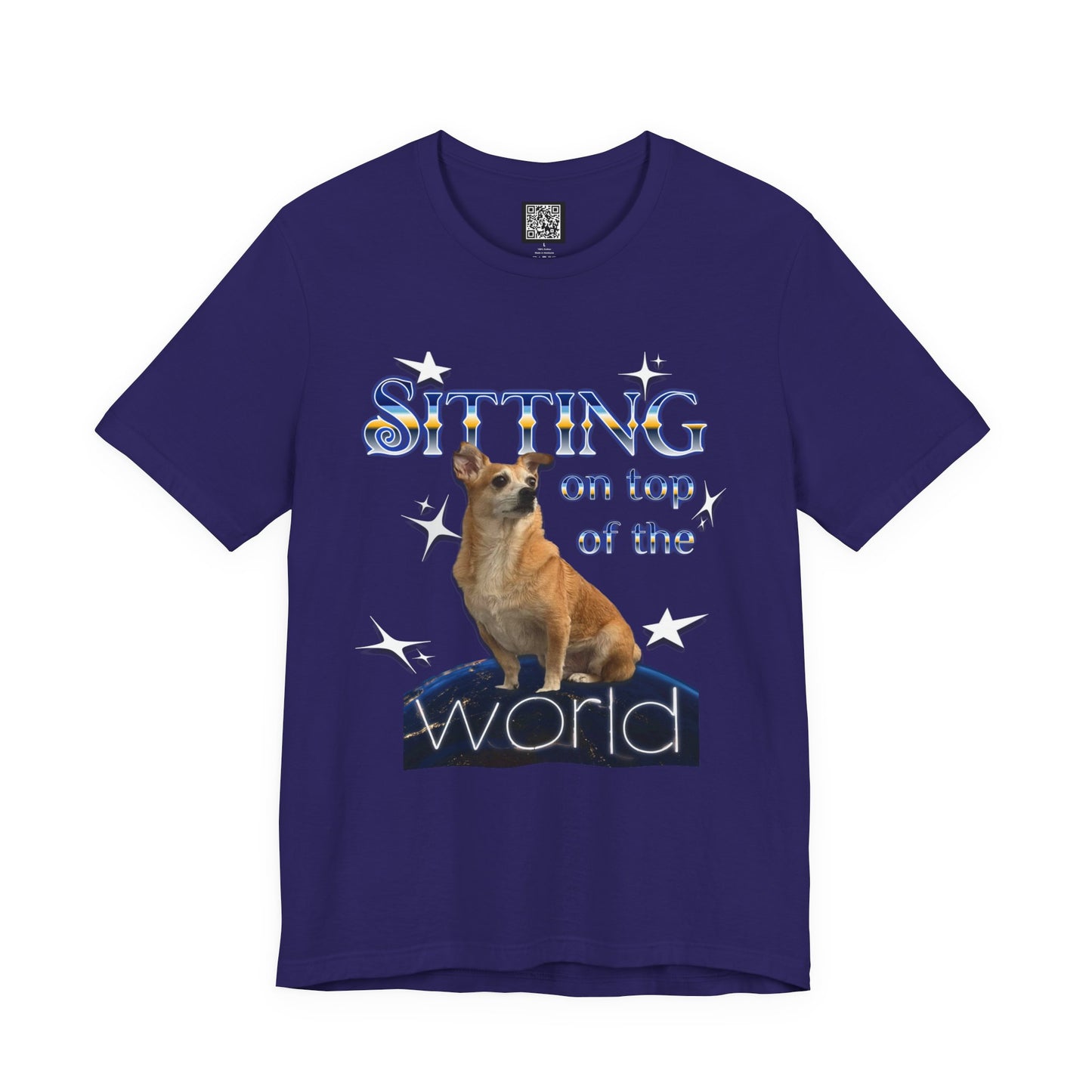 Personalized T‑Shirt for Pets— "Sitting on Top of the World" Chihuahua Graphic Tee