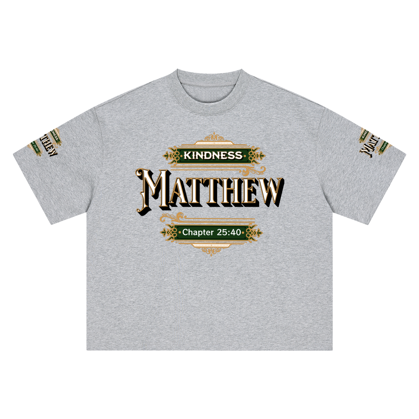 Kindness Matthew 25:40 – Unisex Heavyweight Boxy Oversized Graphic T-Shirt