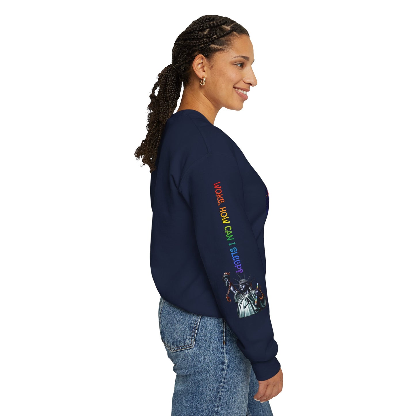 America Graphic Crewneck Sweatshirt - Juneteenth Unisex Heavy Blend™ - Casual Activist Fashion, No Kings Protest Shirt, Hands Off Protest Tee