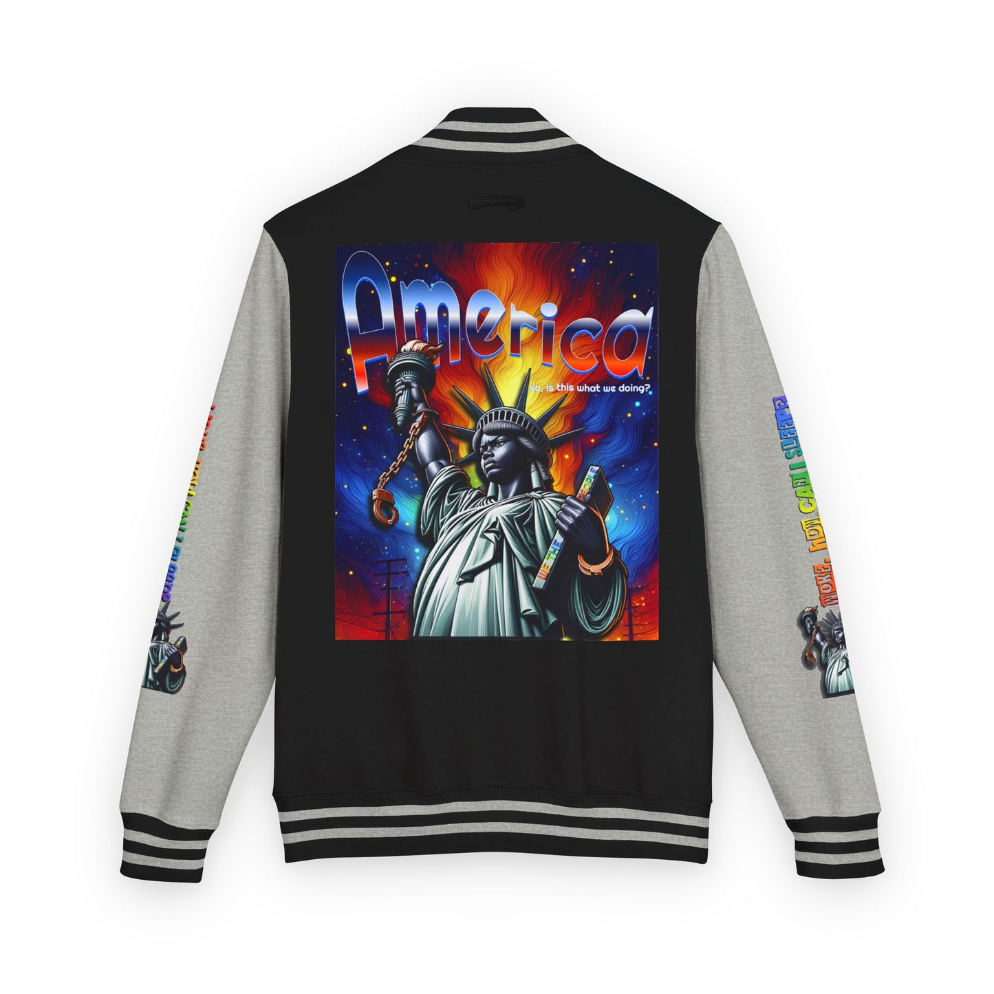 Letterman Jacket — 'America' Statue of Liberty Retro Graphic
