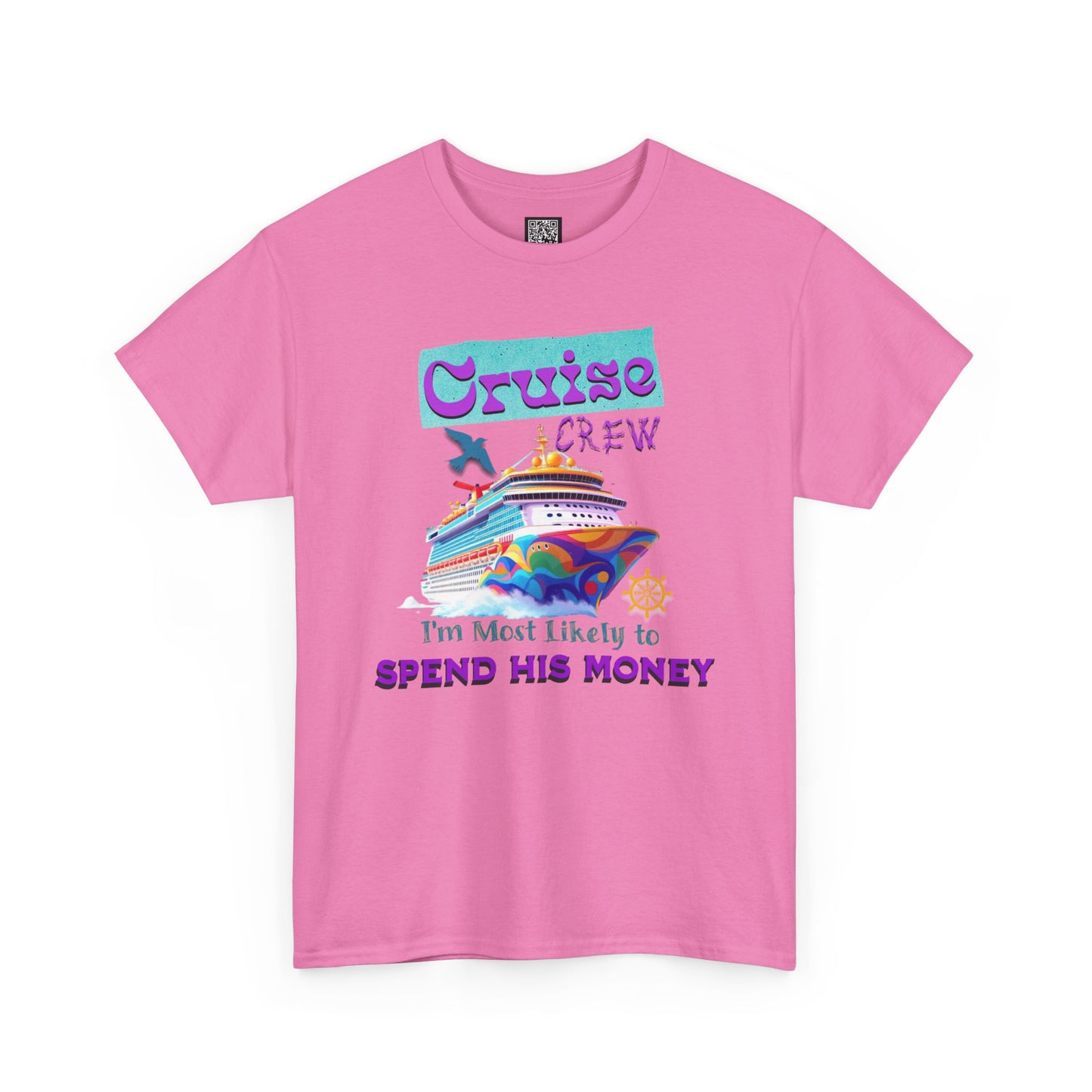 Funny Cruise Crew Tee, Vacation T-Shirt, Gift for Cruise Lovers, Vacation Humor Apparel, Travel Enthusiast Shirt, Spend His Money Tee