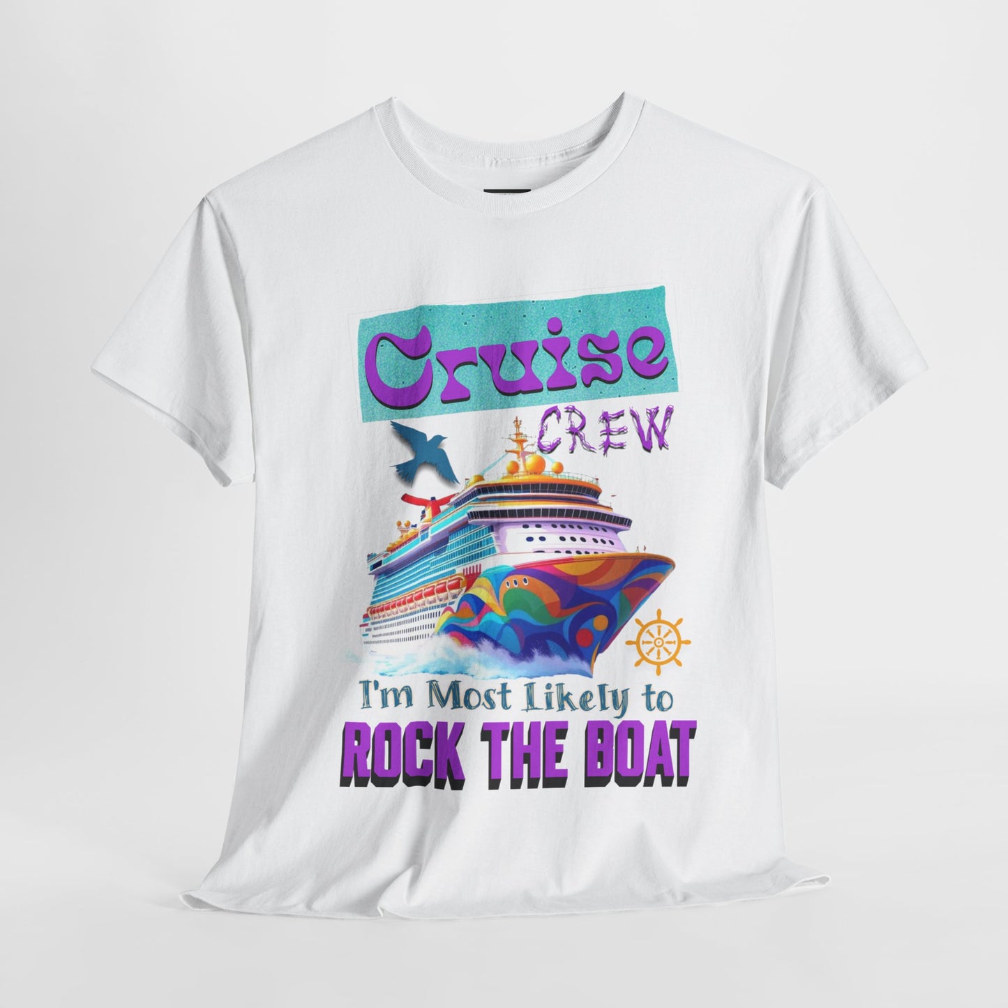 Cruise Crew Unisex Heavy Cotton Tee - Perfect for Cruise Lovers, Cruise Vacation, Summer Adventures, Nautical Theme, Gift Idea