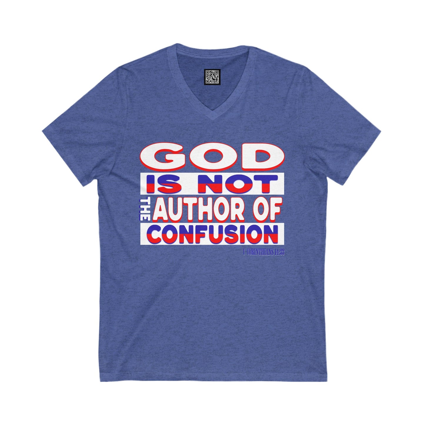 Faith-Based V-Neck Tee, Christian Apparel, Inspirational T-Shirt, Gift for Believers, Casual Outfit, Bible Verse Shirt, Wake up America