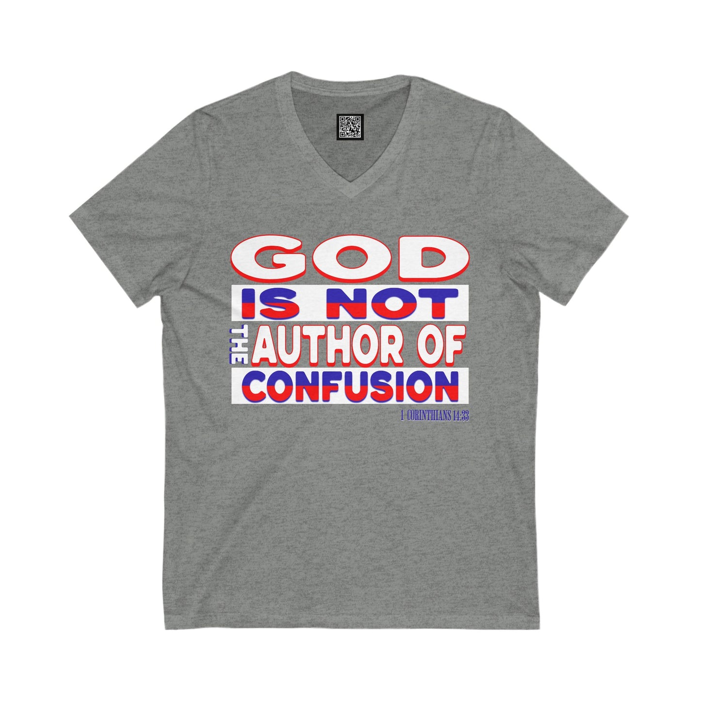 Faith-Based V-Neck Tee, Christian Apparel, Inspirational T-Shirt, Gift for Believers, Casual Outfit, Bible Verse Shirt, Wake up America