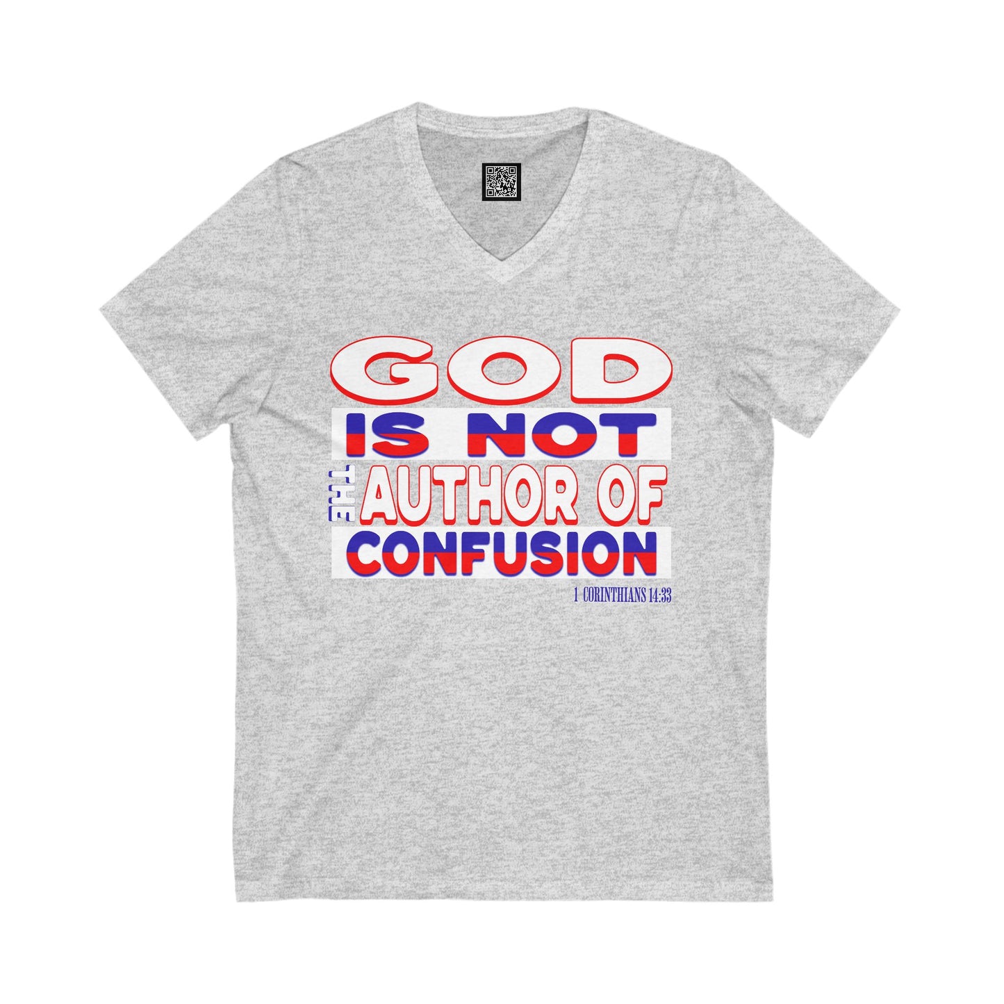 Faith-Based V-Neck Tee, Christian Apparel, Inspirational T-Shirt, Gift for Believers, Casual Outfit, Bible Verse Shirt, Wake up America