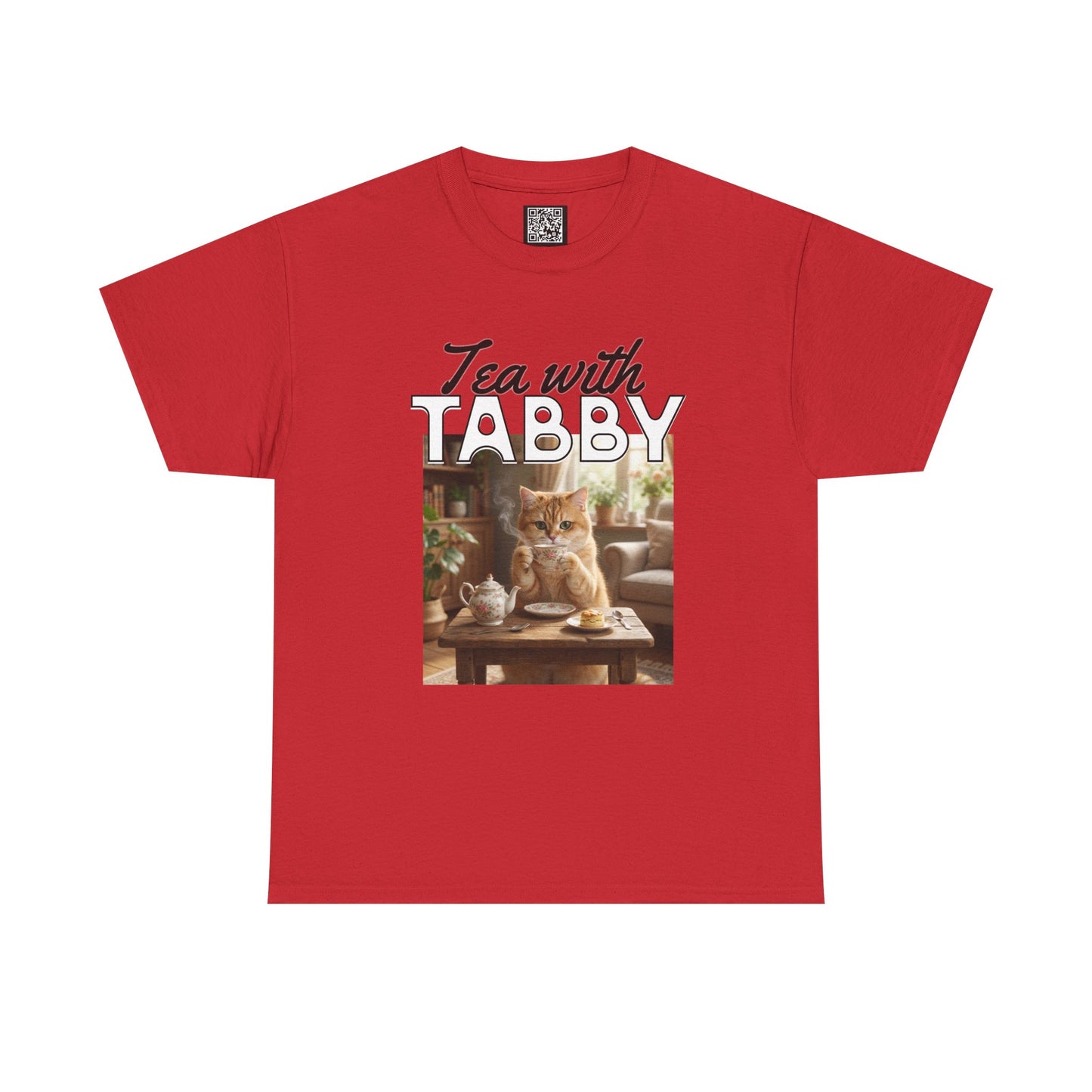 Personalized Tea with Tabby T-Shirt — Custom Cozy Cat Graphic Tee