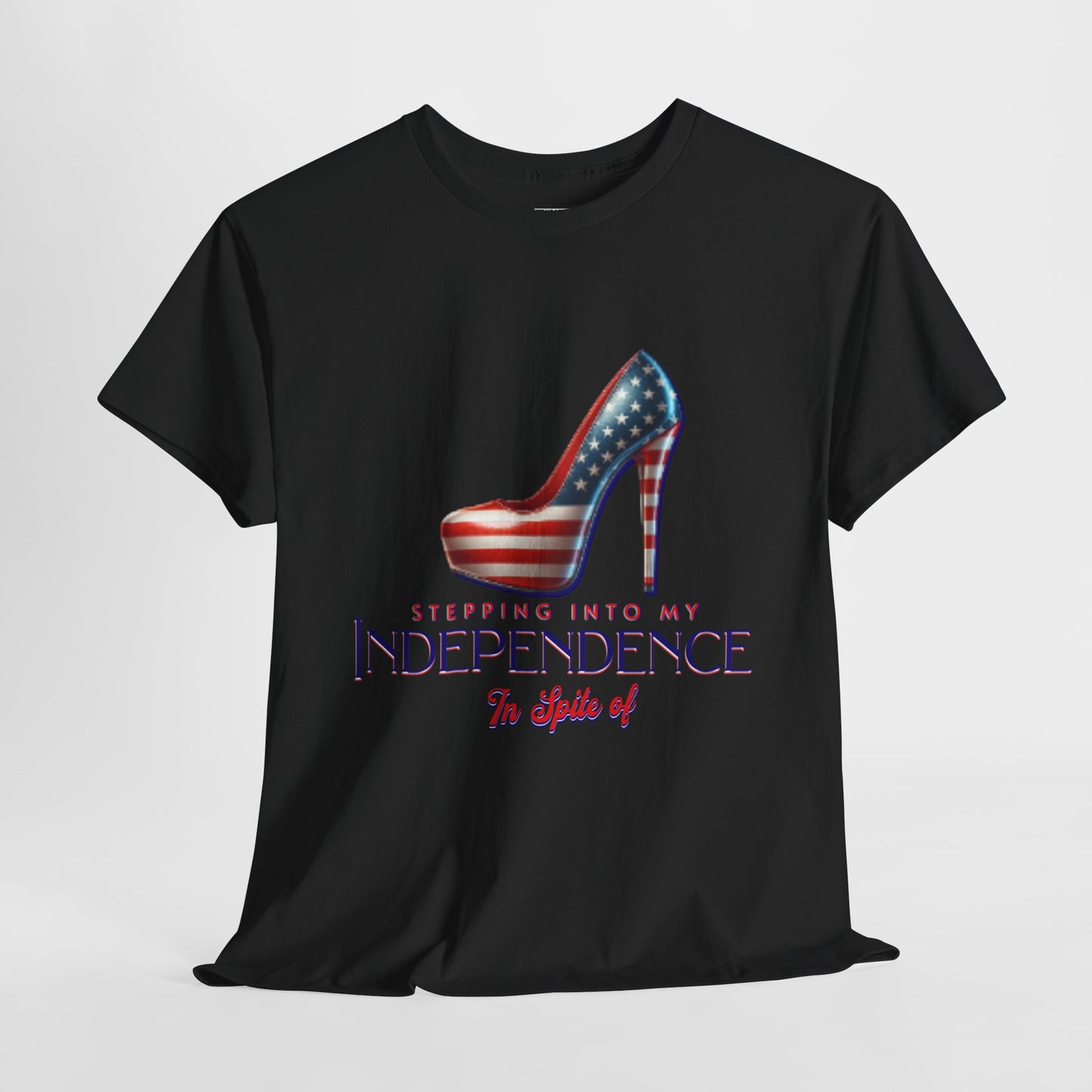 Independence Celebration Tee, Cute Women Heavy Cotton T-Shirt, Patriotic 4th of July Shirt, Cute Flag Gift for Her, Summer Style