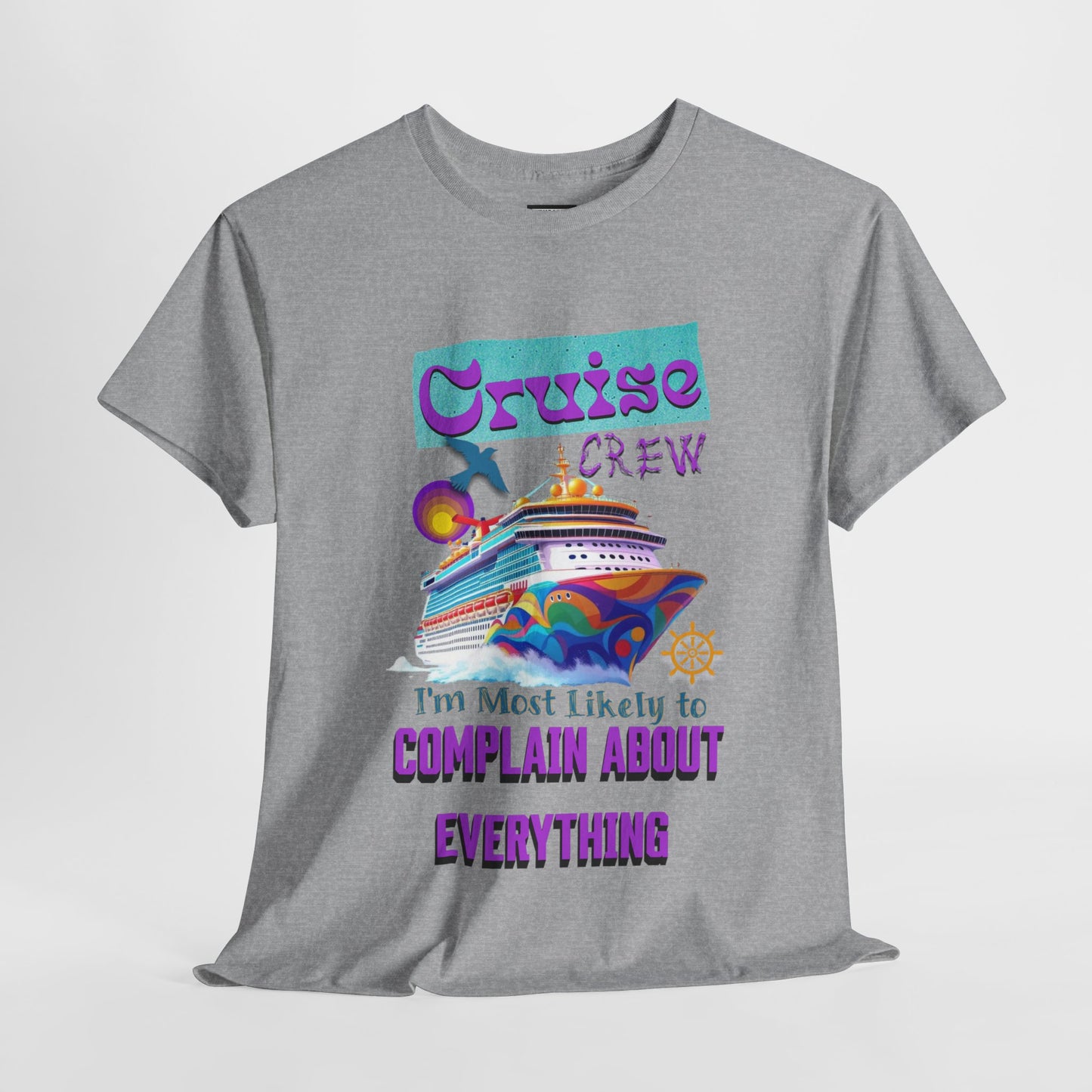 Cruise Crew Unisex Heavy Cotton Tee - Fun Travel T-Shirt for Vacations, Family Cruises, Summer Adventures, Gift for Cruise Travelers,