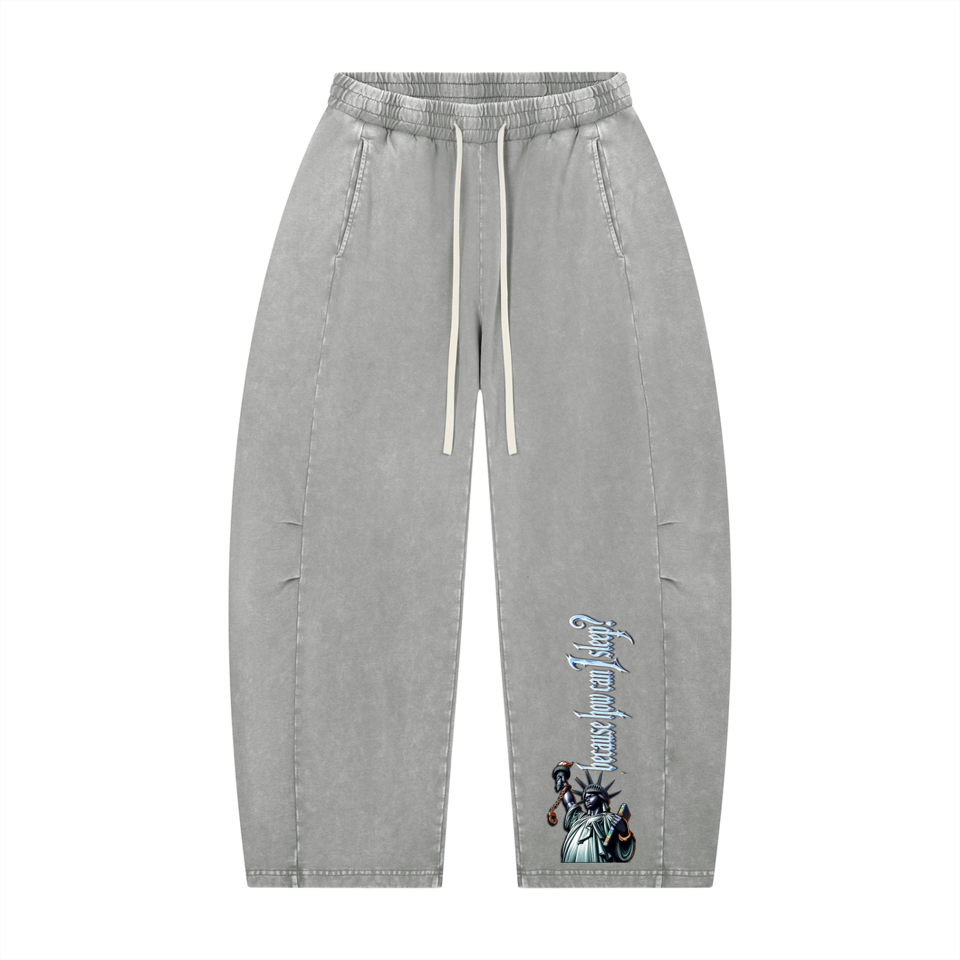 "Woke" Unisex Mineral Wash Barrel Leg Pants