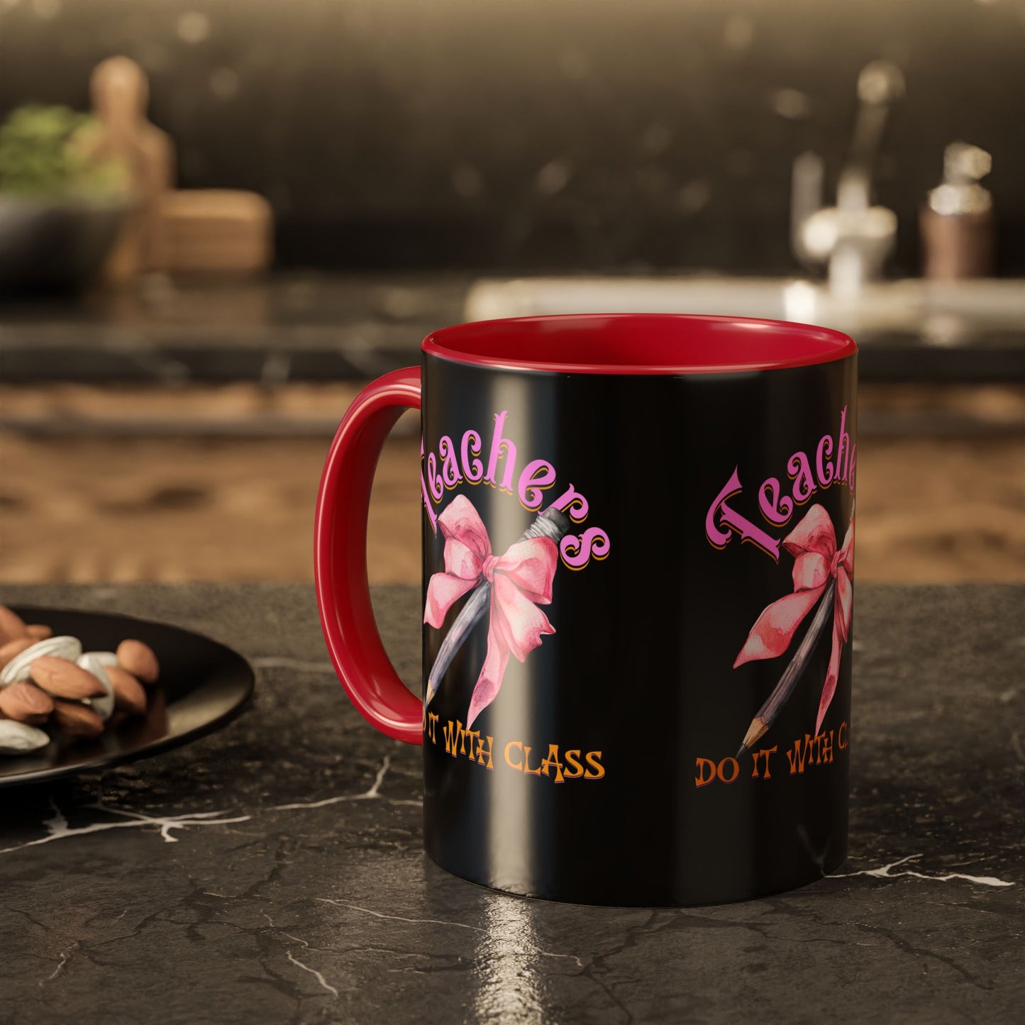 Colorful Mugs (11oz, 15oz), Teacher Appreciation Gift, Cute Gift for Teachers, Coffee Mug for Teachers, Coquette Bow Coffee Mug