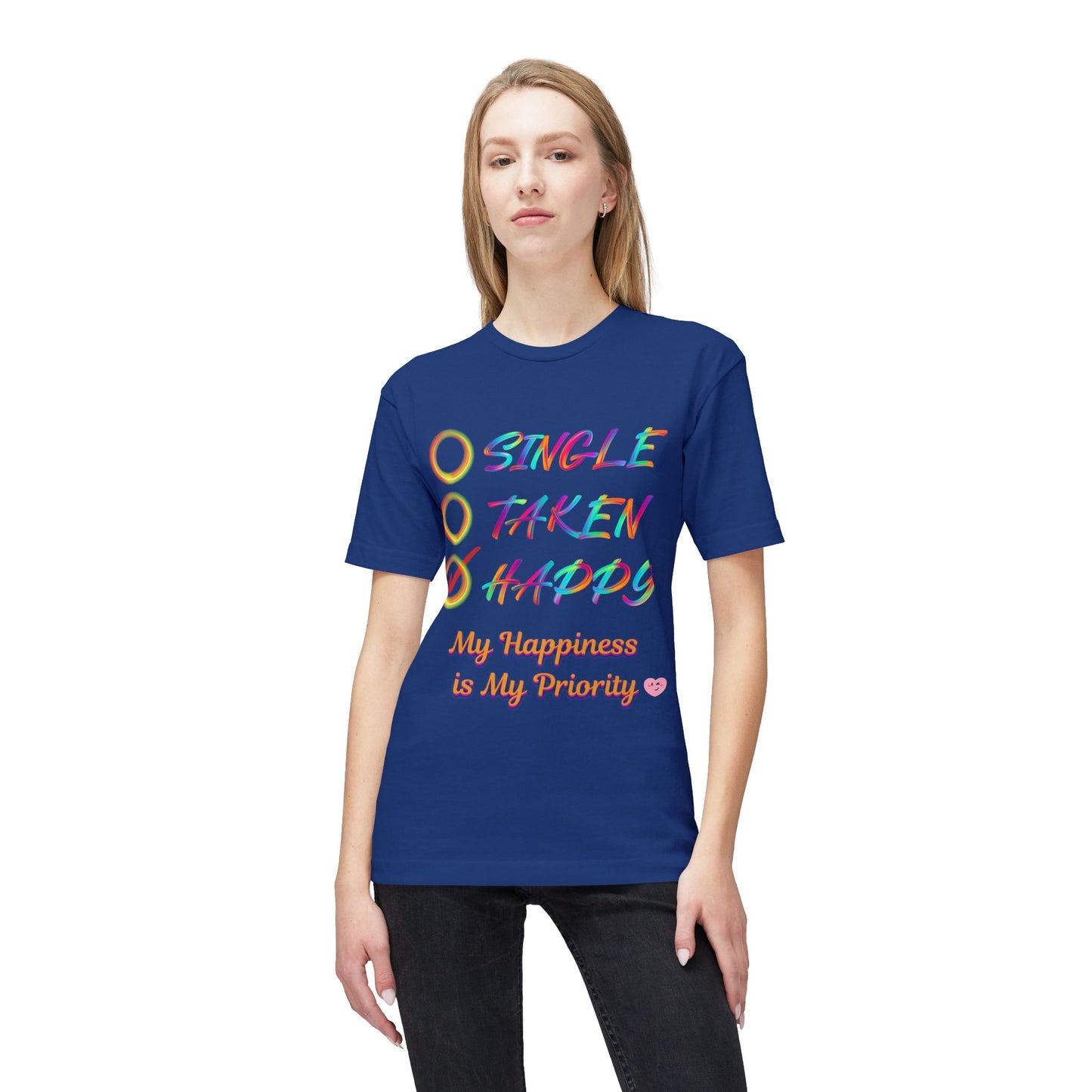 My Happiness is My Priority, Unisex Midweight T-shirt, Valentine to Myself T-Shirt, Valentine T-Shirt, Self-Love T-Shirts, Taken, Single Happy