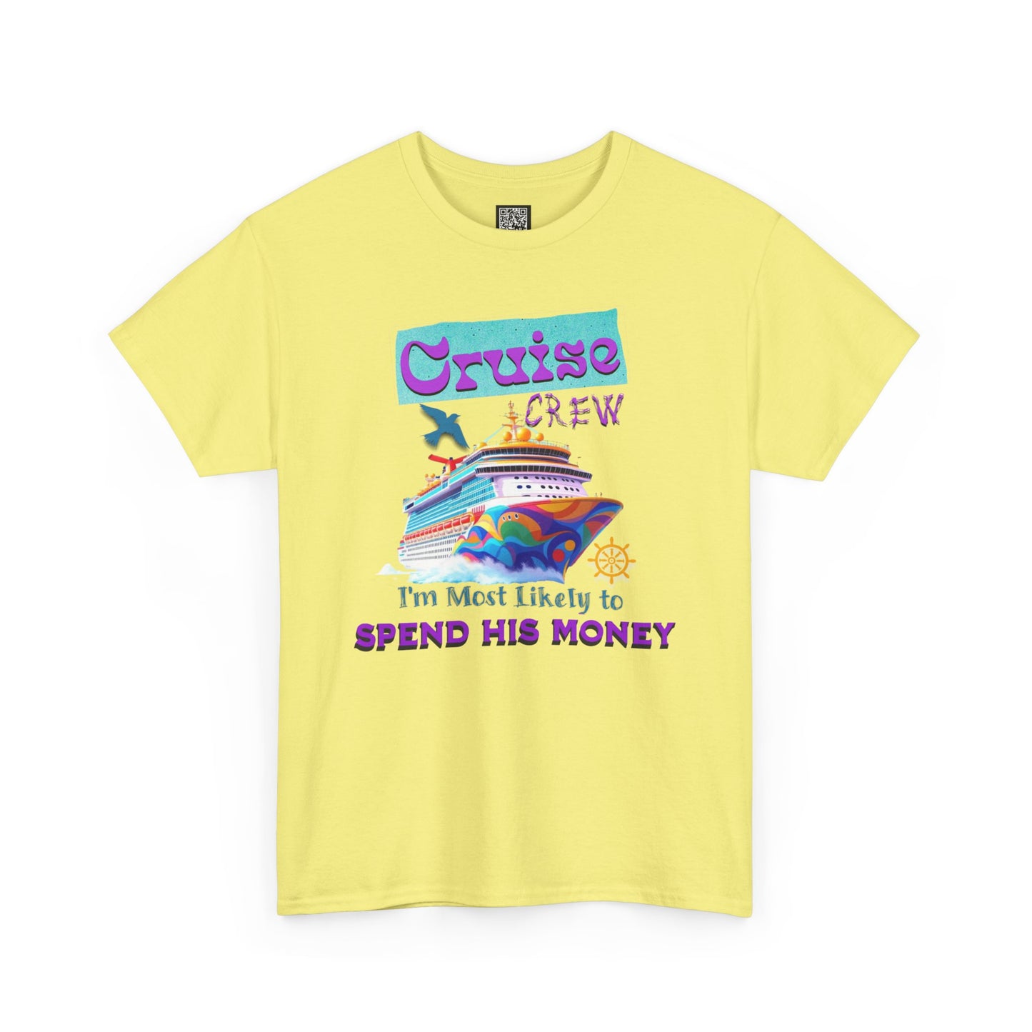 Funny Cruise Crew Tee, Vacation T-Shirt, Gift for Cruise Lovers, Vacation Humor Apparel, Travel Enthusiast Shirt, Spend His Money Tee