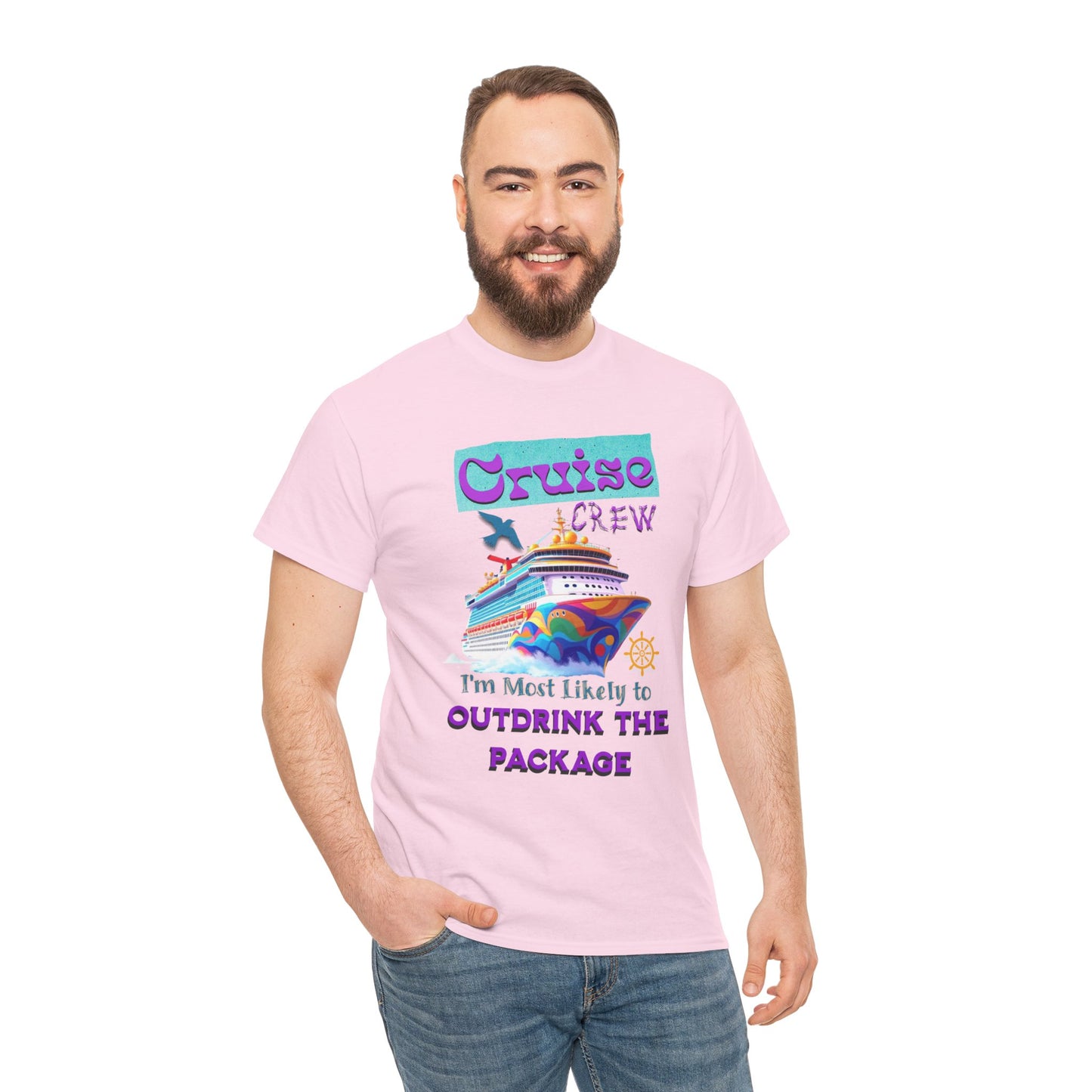 Cruise Crew Outdrink Package Tee | Fun Vacation T-Shirt | Perfect for Summer, Group Trips, Gifts, Drink Package T-Shirt for Cruise