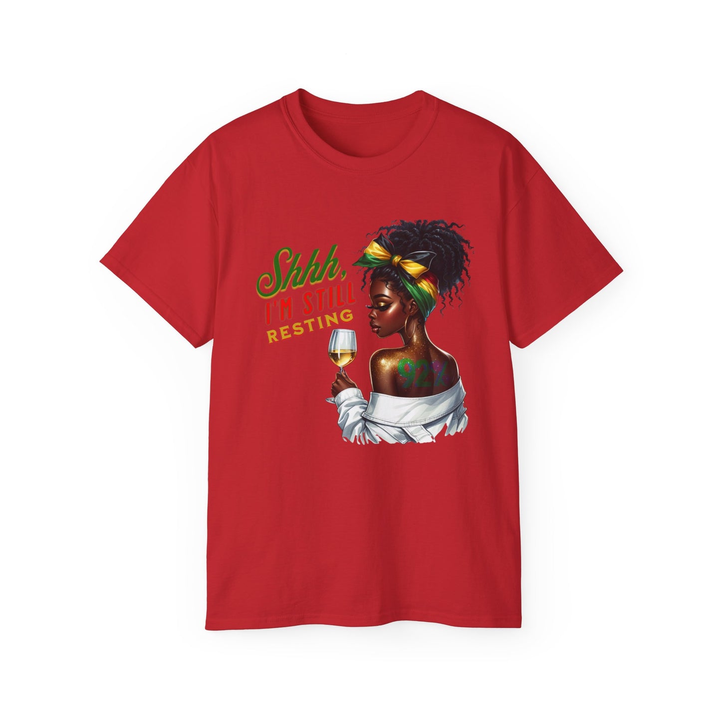 92% Black Women – Shhh, I’m Still Resting Tee, Melanin Magic Shirts, Black Women Empowerment Shirt, Black Excellence Tees, Self-Care & Rest