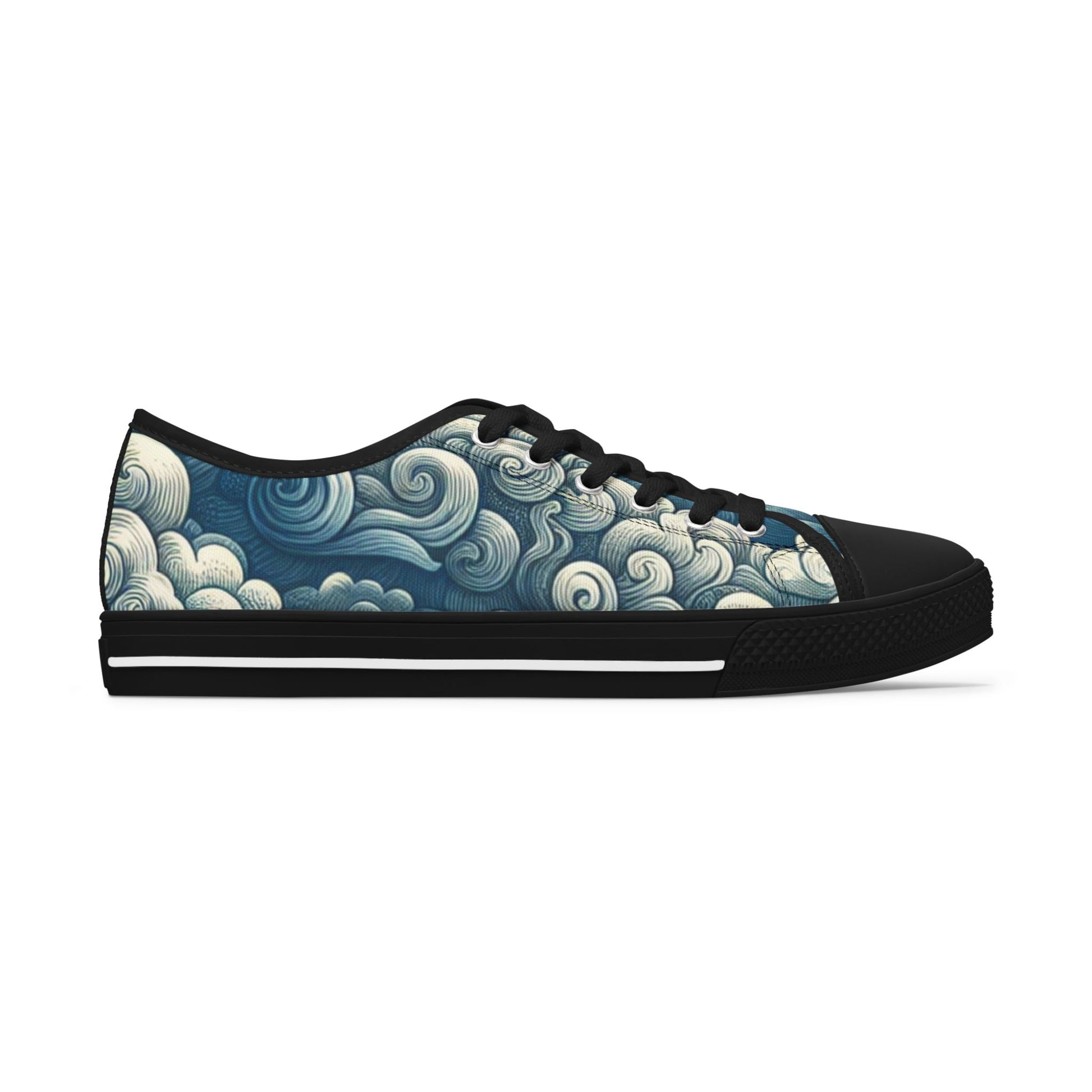 Women's Artistic Cloud Print Sneakers | Trendy Low-Top Shoes, Walking Sneakers, Casual Footwear, Gift for Her, Unique Sneaker Design