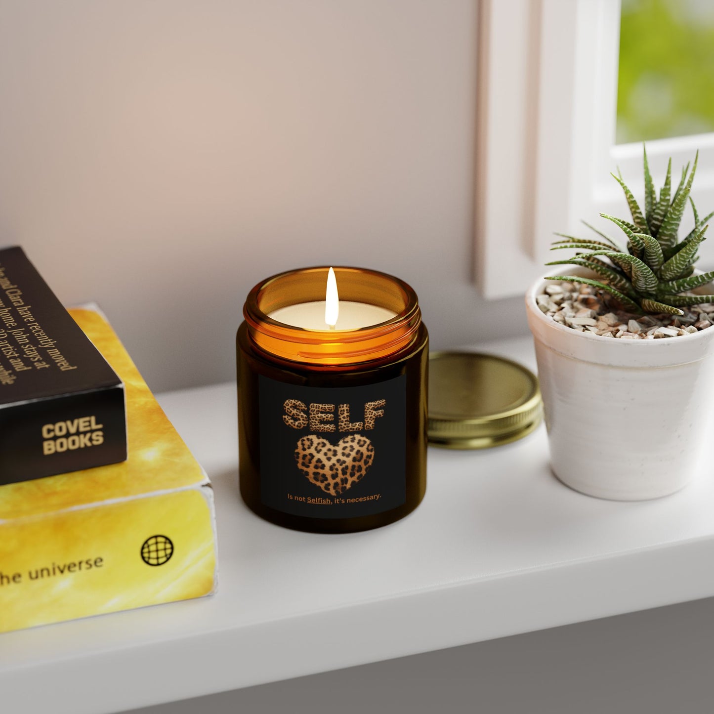 Self-Love Is Not Selfish, It's Necessary Scented Candles, Coconut Apricot Wax (4oz, 9oz)